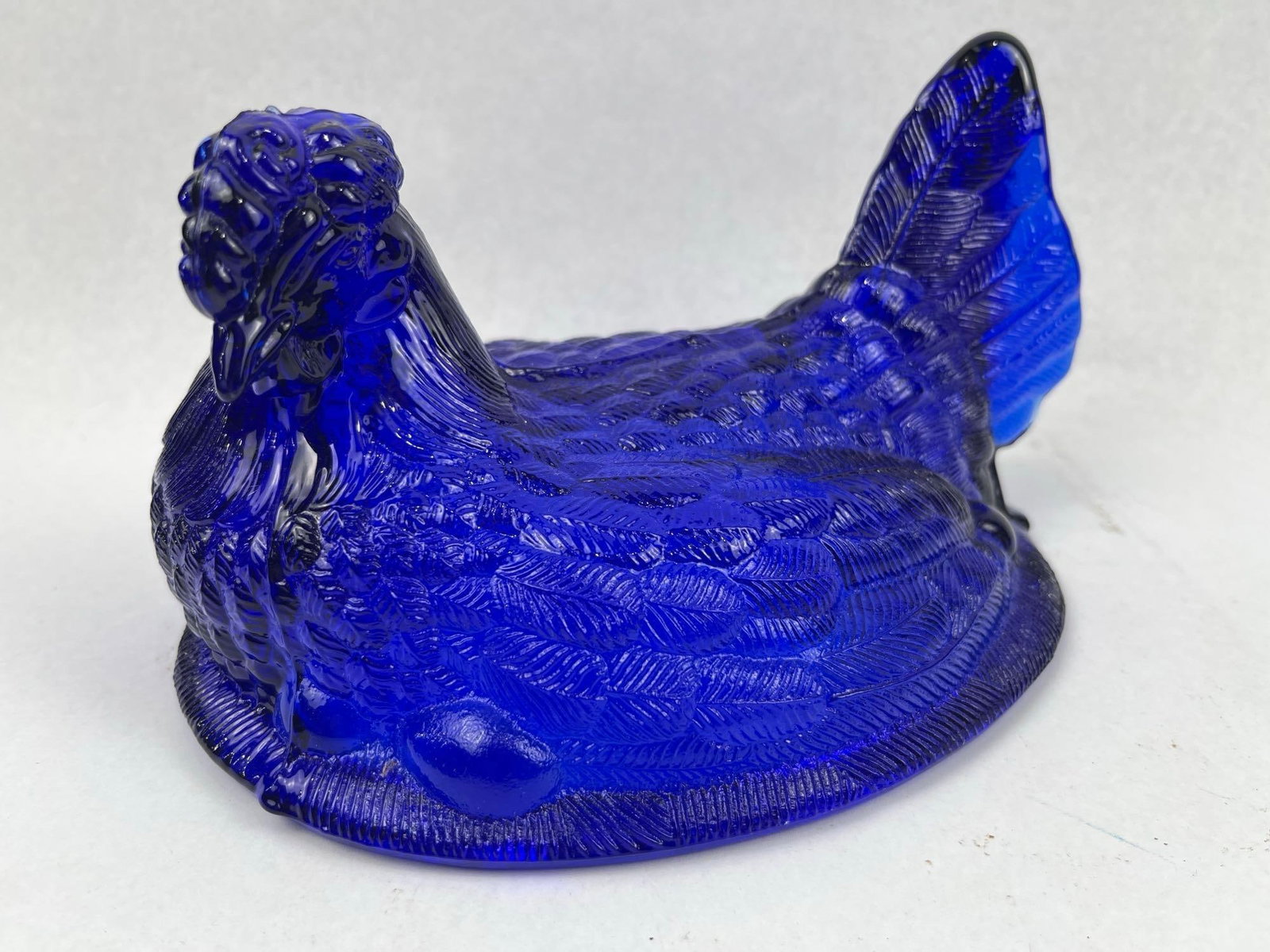 Two Pressed Glass Hen Figural Items - 2