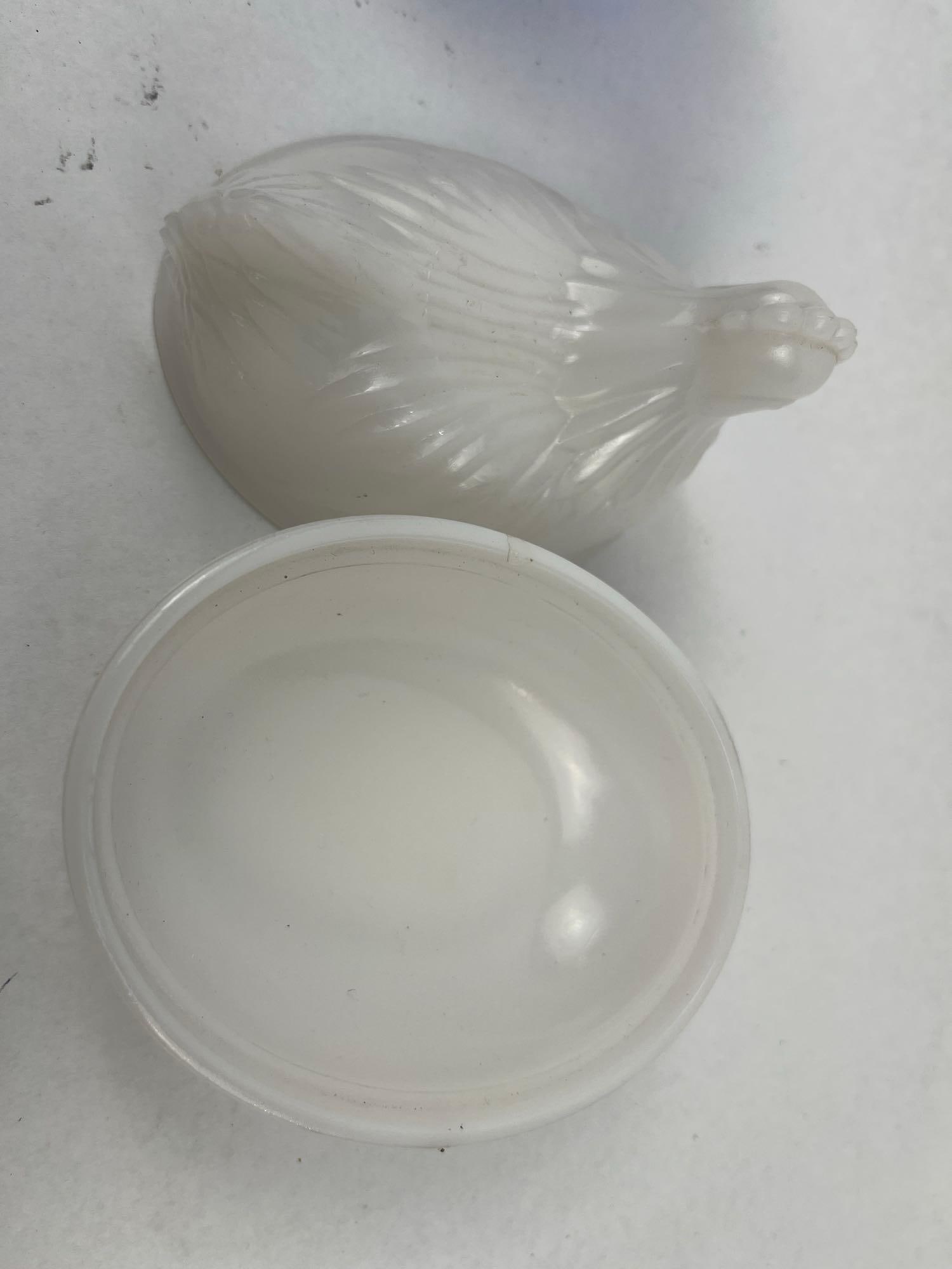 Two Pressed Glass Hen Figural Items - 7