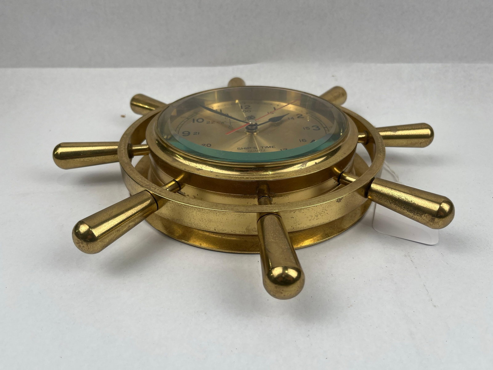 Brass Ship's Wheel Nautical Wall Clock - 3