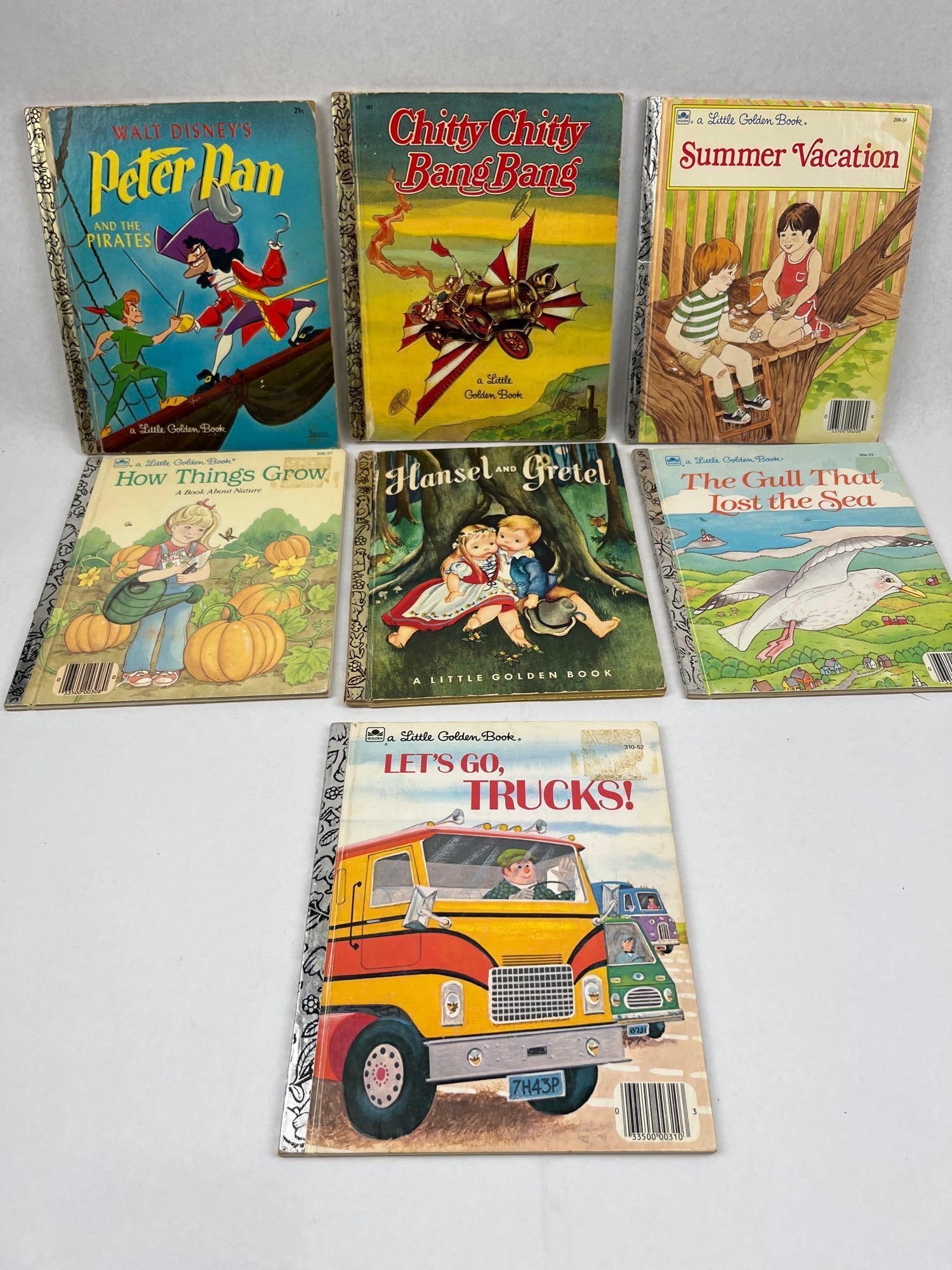 Little Golden Books Collection: This collection consists of several illustrated children's hardback books from the Little Golden Books series. Each volume features the characteristic patterned gold foil spine. The titles included
