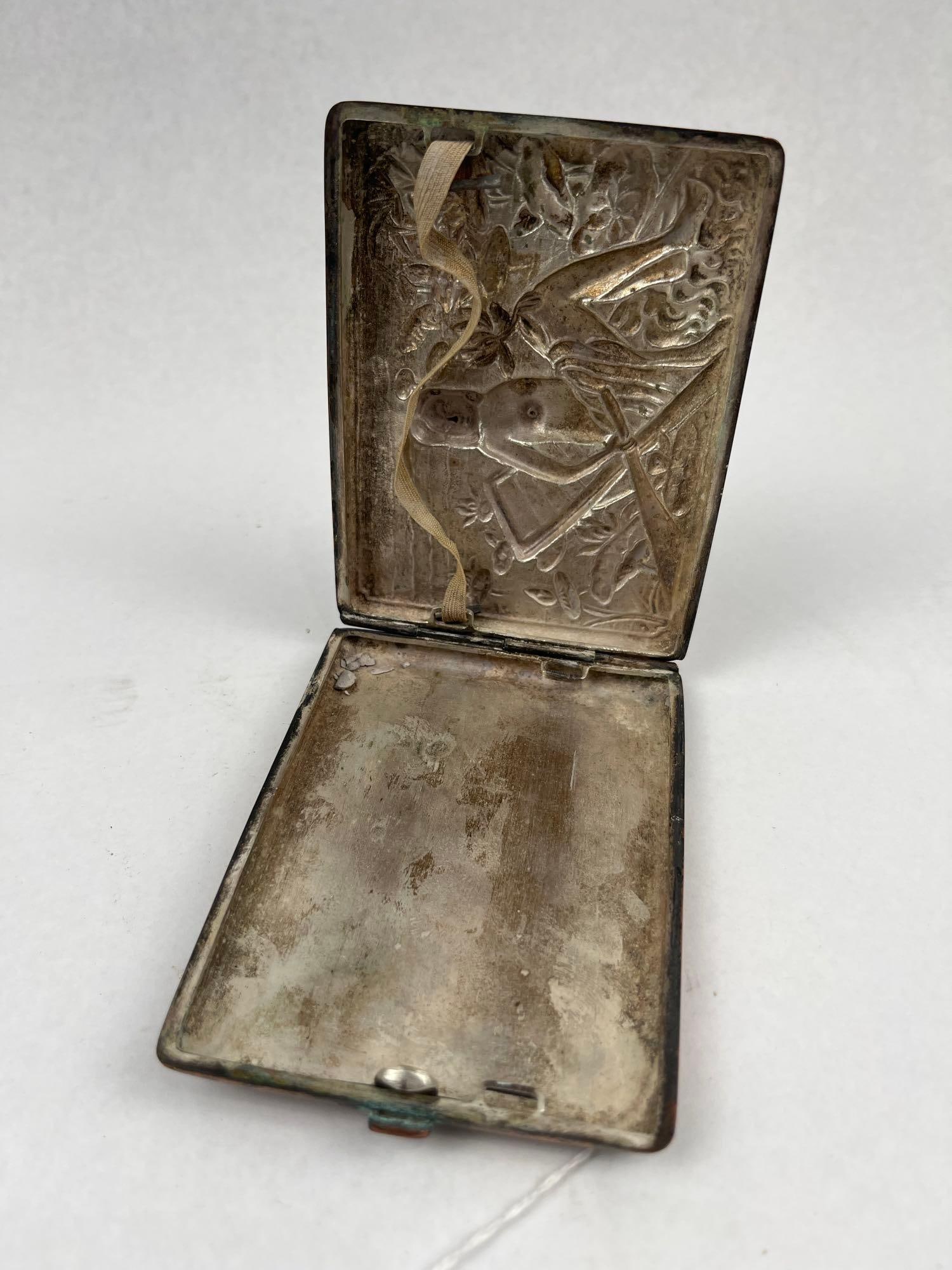 Silver-Plated Cigarette Case w/ Nude - 2
