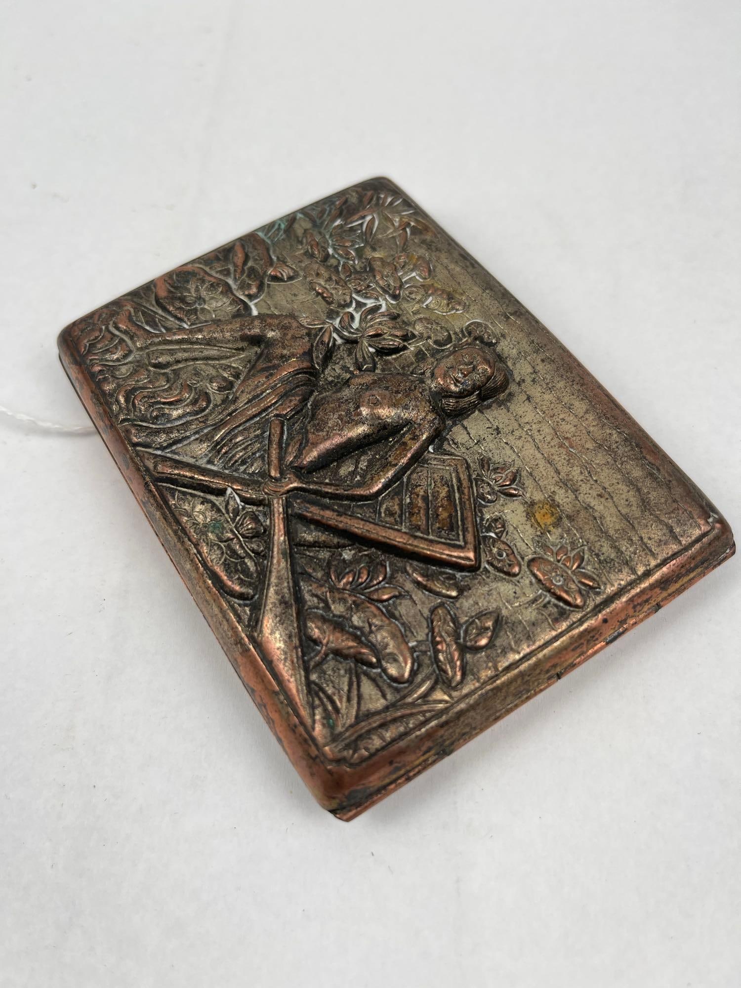 Silver-Plated Cigarette Case w/ Nude - 4