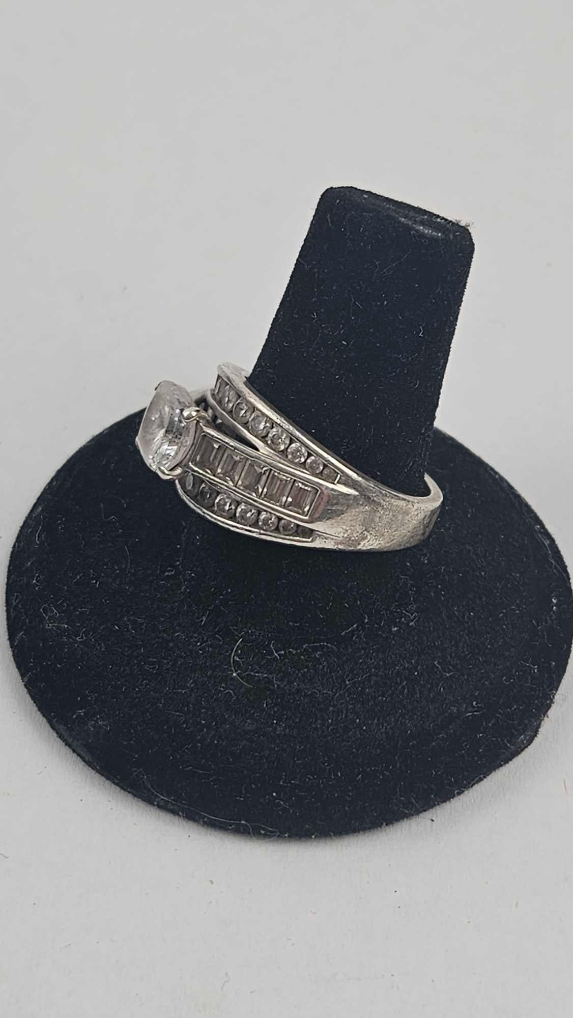Str. Silver Cubic Zirconia Cluster Ring - 2