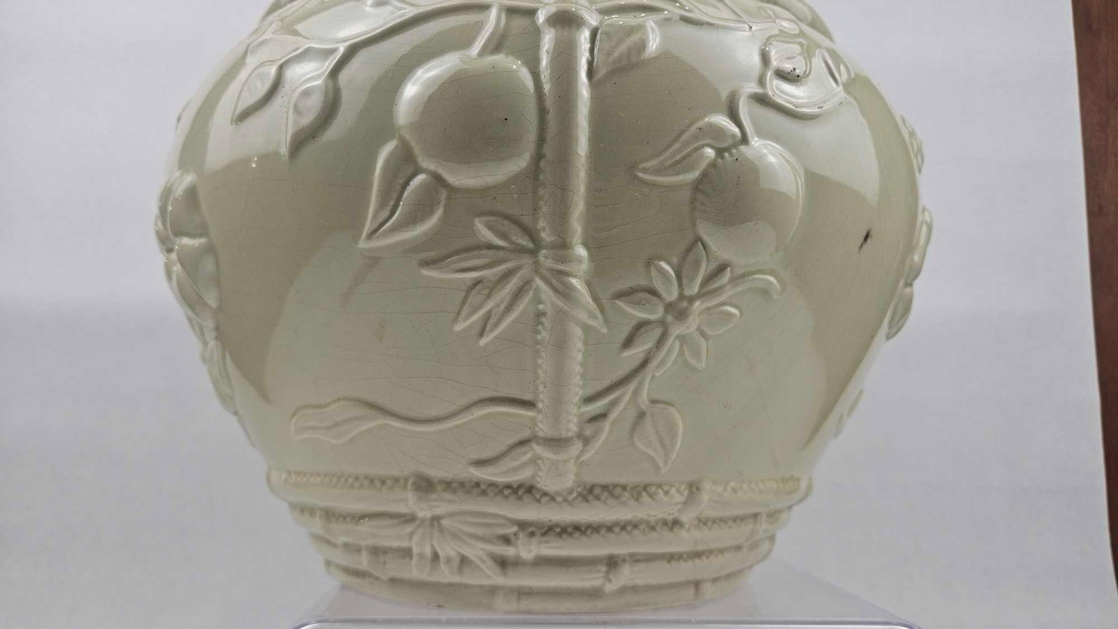 Relief Molded Botanical Ceramic Planter - 4