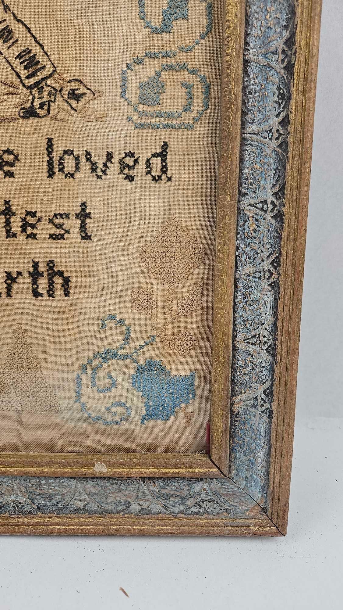 Needlework Sampler w/ Rural Figures - 4