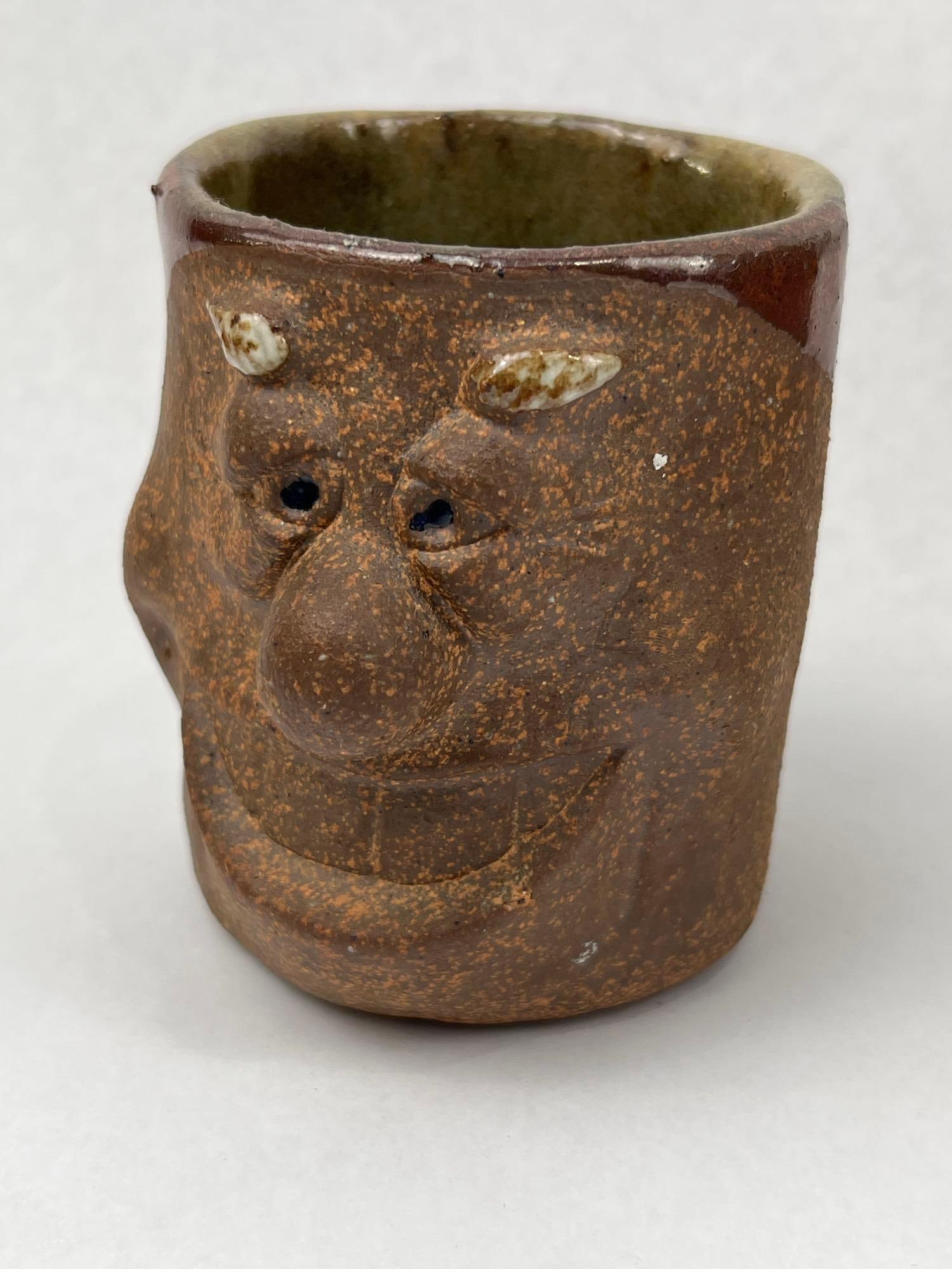 Stoneware Character Face Pitcher & Cups - 5