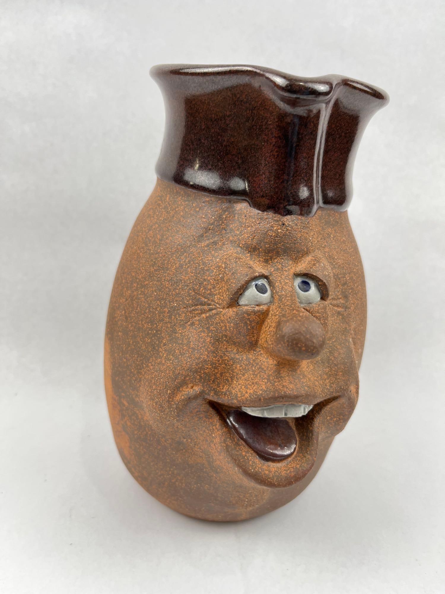 Stoneware Character Face Pitcher & Cups - 8