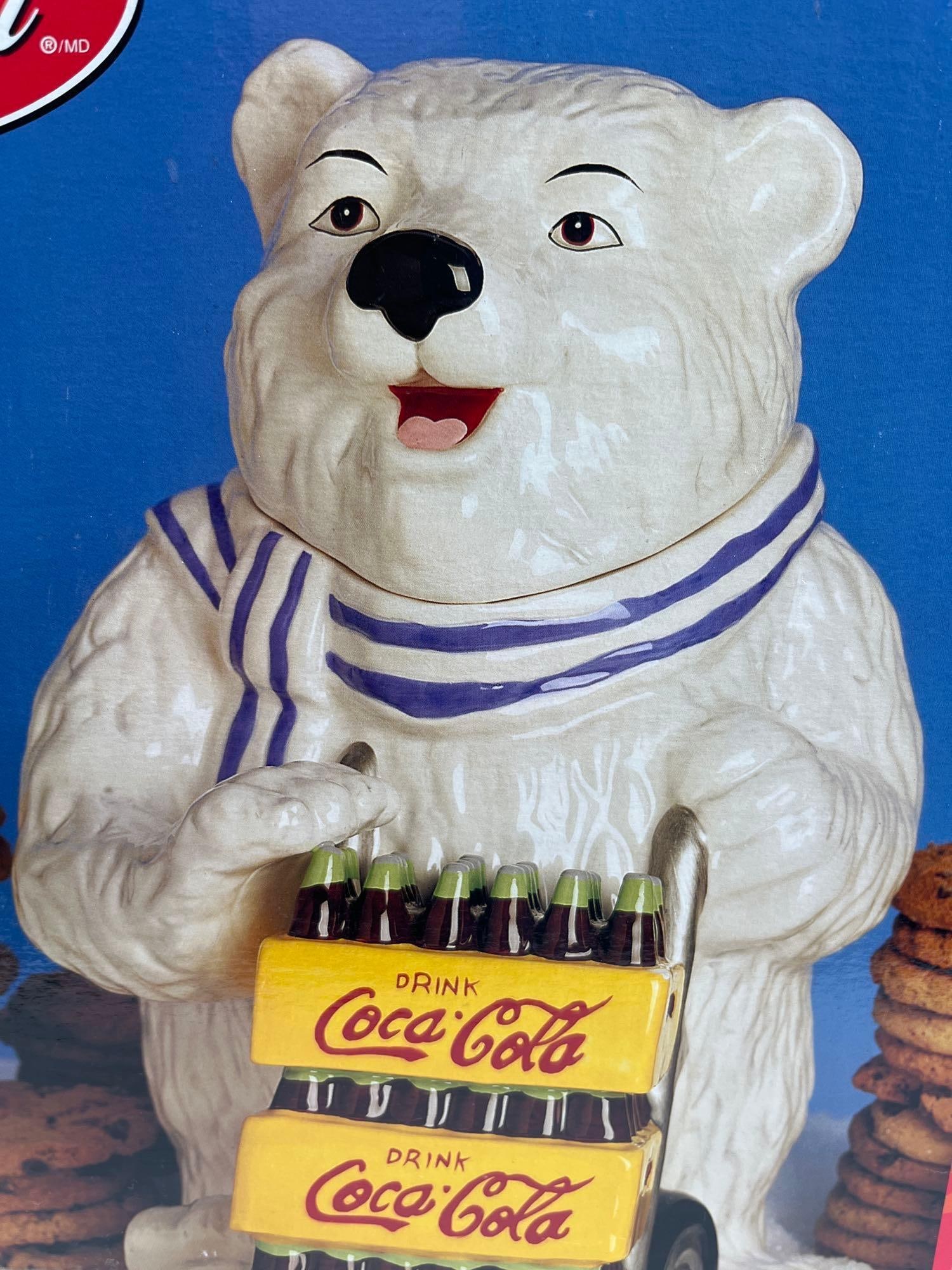 Coca-Cola Ceramic Polar Bear Cookie Jar - 2