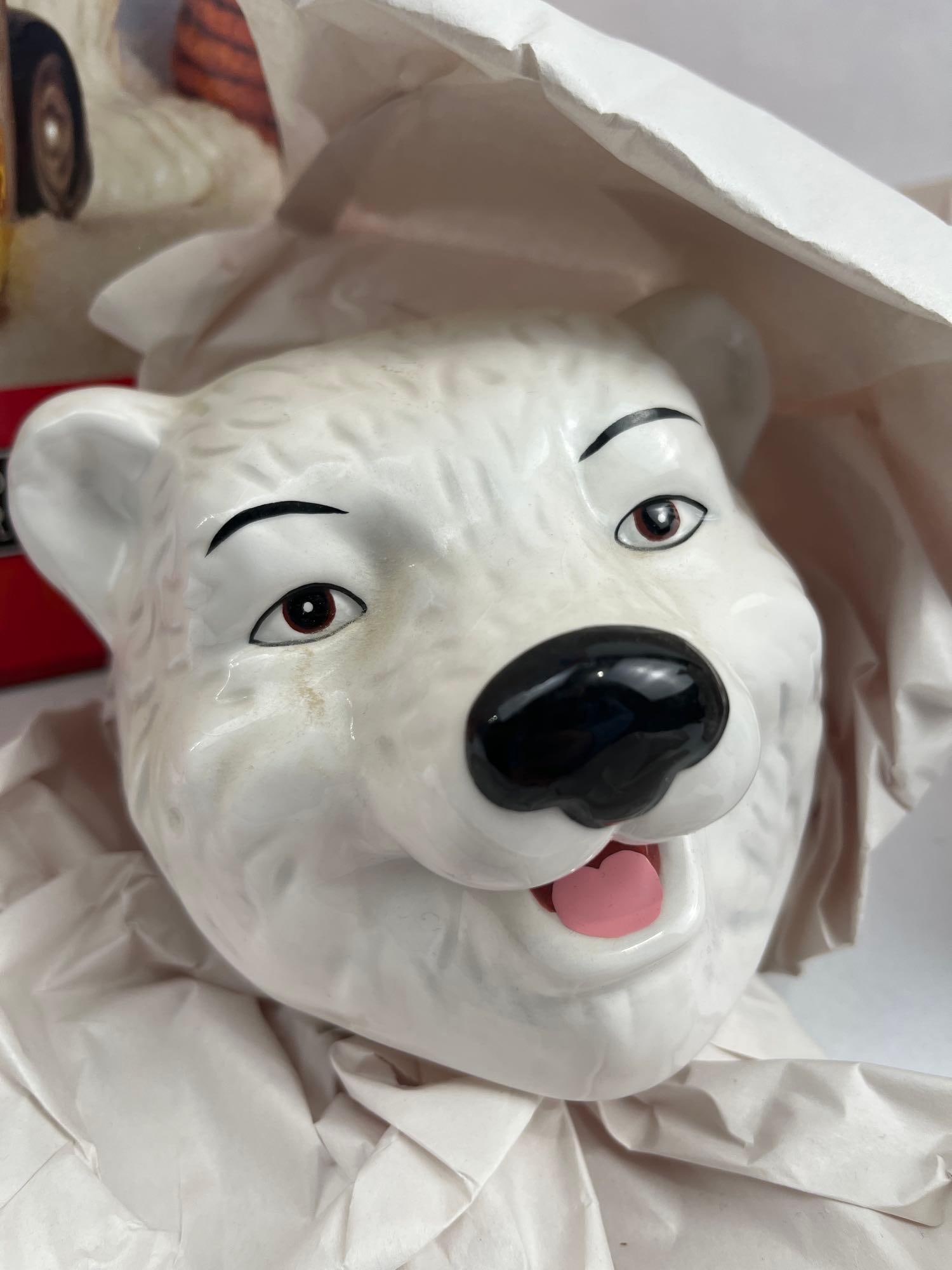 Coca-Cola Ceramic Polar Bear Cookie Jar - 4