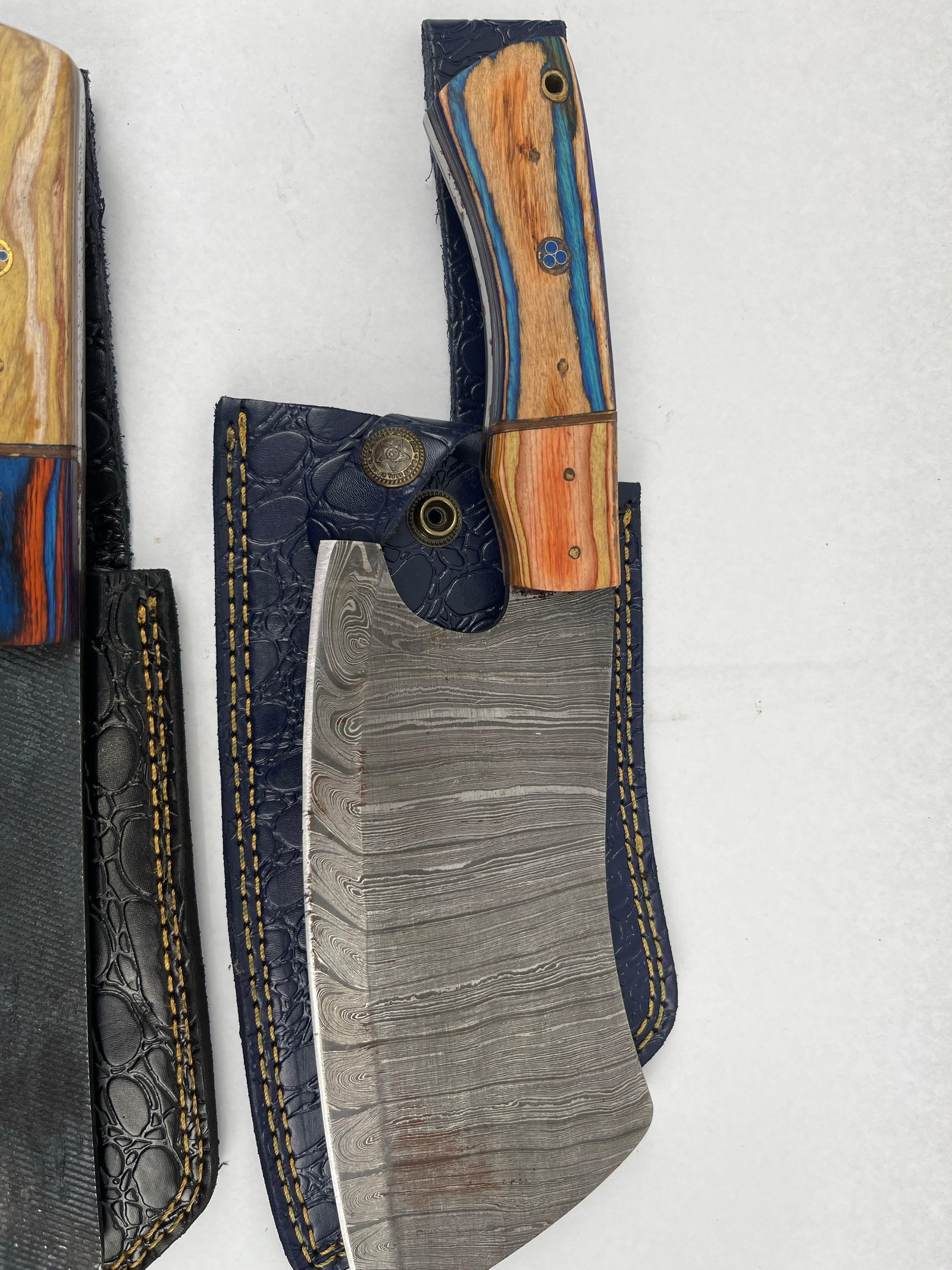 Trio Custom Cleavers w/ Leather Sheaths - 2
