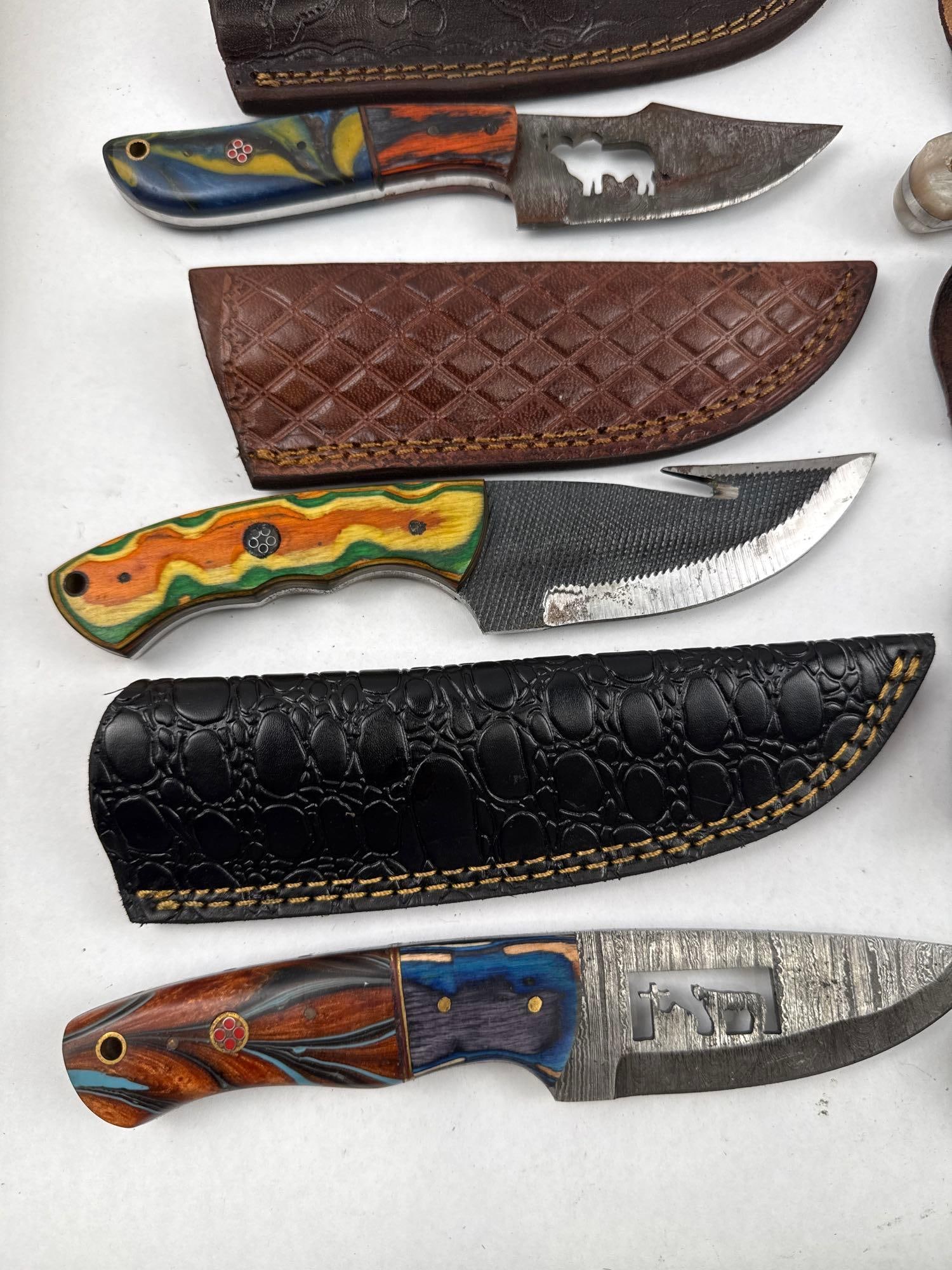 Set Custom Fixed-Blade Knives & Sheaths - 3