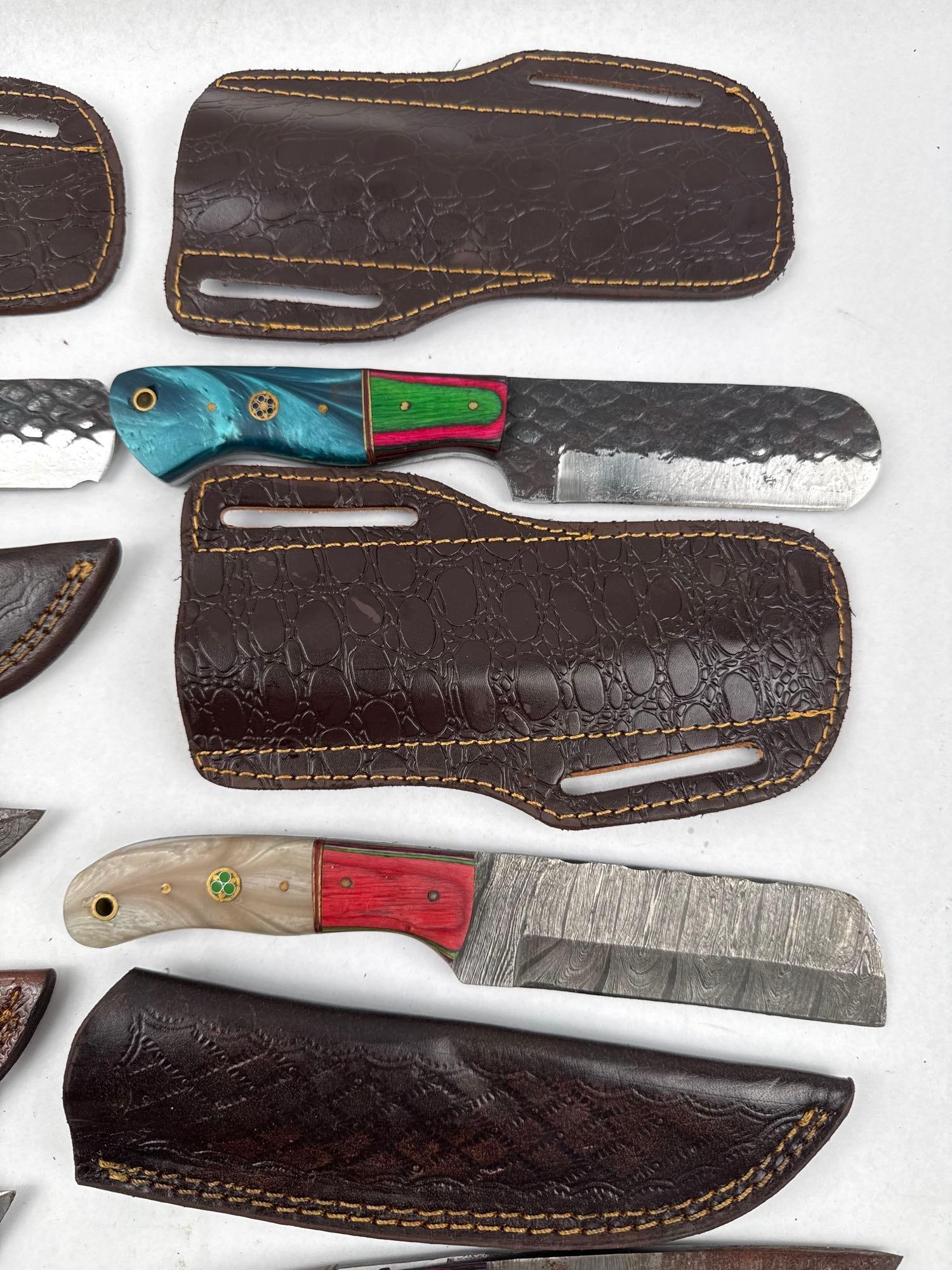 Set Custom Fixed-Blade Knives & Sheaths - 5