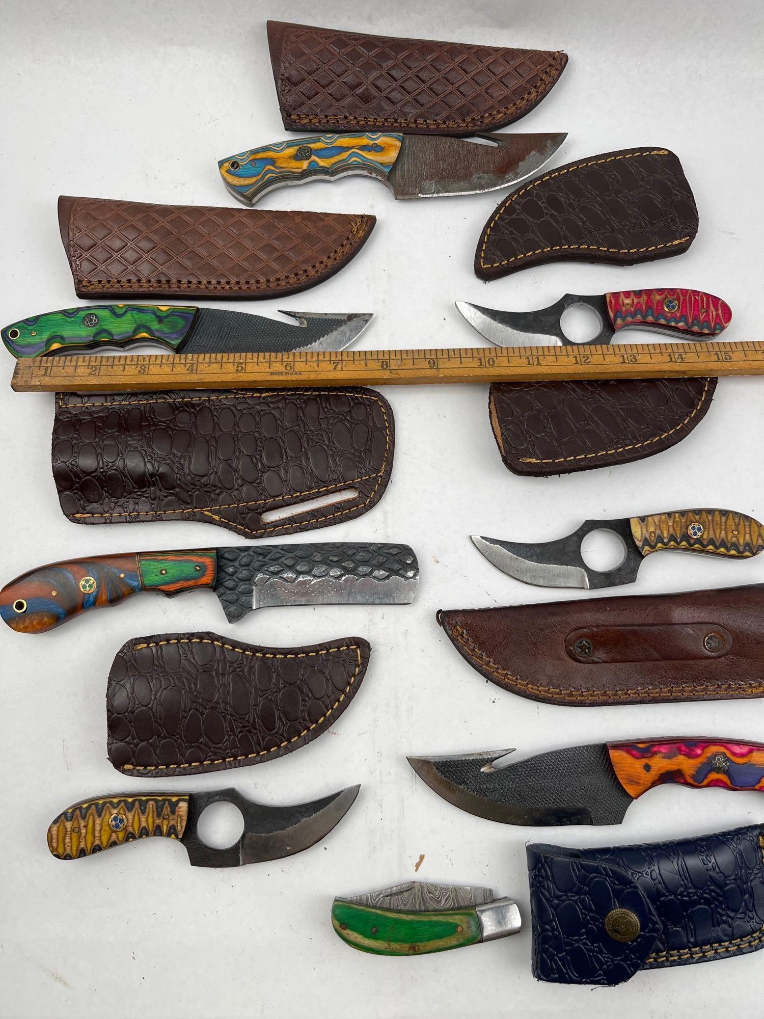 Custom Fixed & Folding Knives w/Sheaths - 6