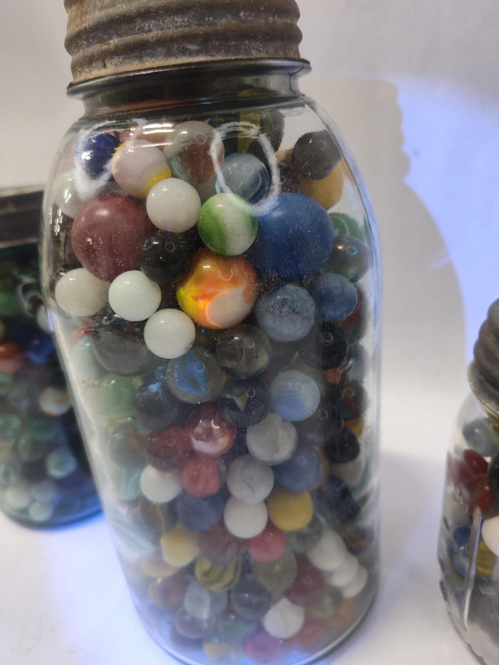 Set 3 Mason Jars w/ Marbles - 10