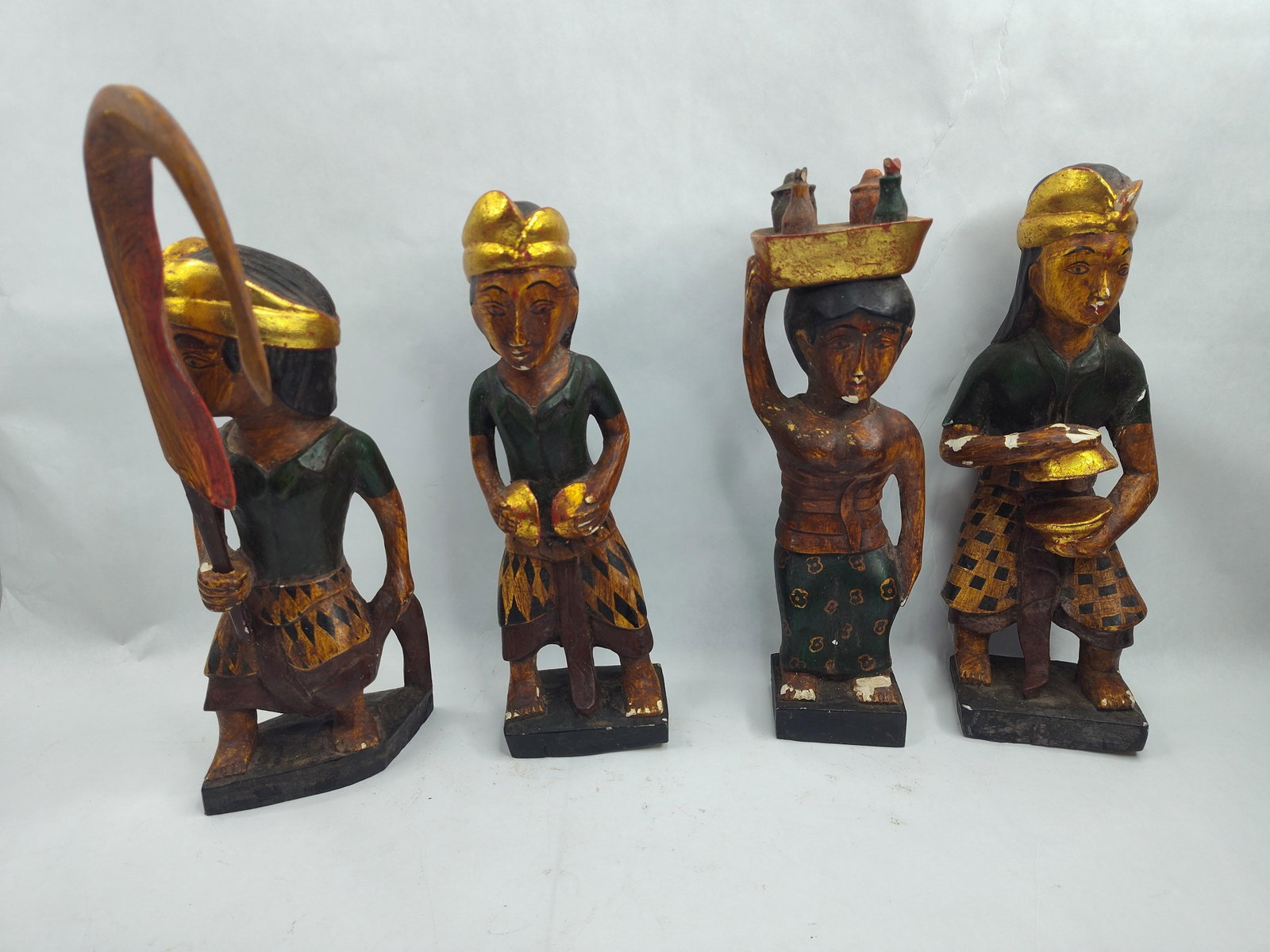 Indonesian Gilt Painted Wood Figures (1 of 5)