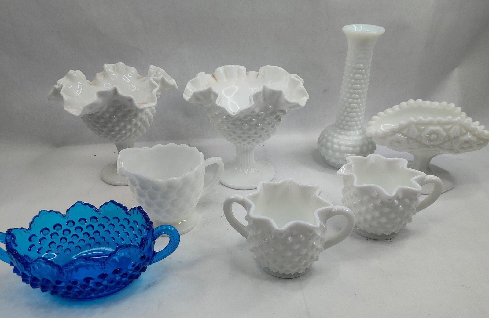 Hobnail Pattern Glass Items (1 of 5)