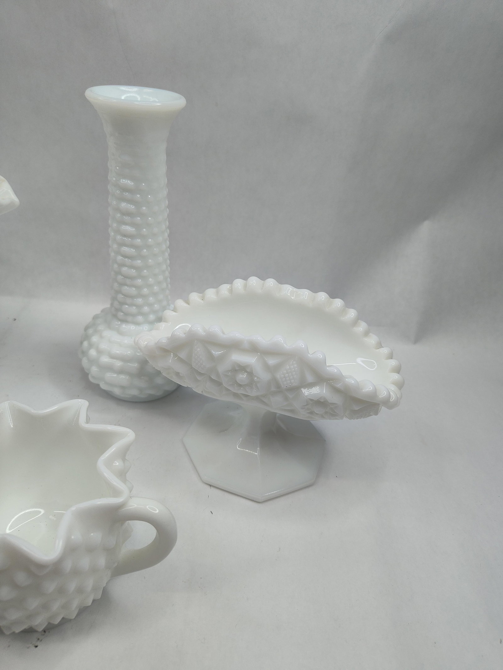 Hobnail Pattern Glass Items - 3
