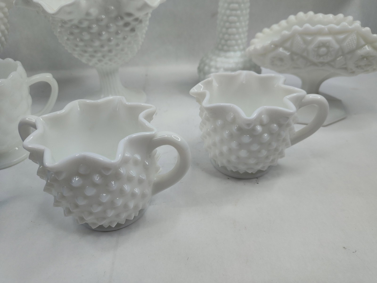 Hobnail Pattern Glass Items - 4