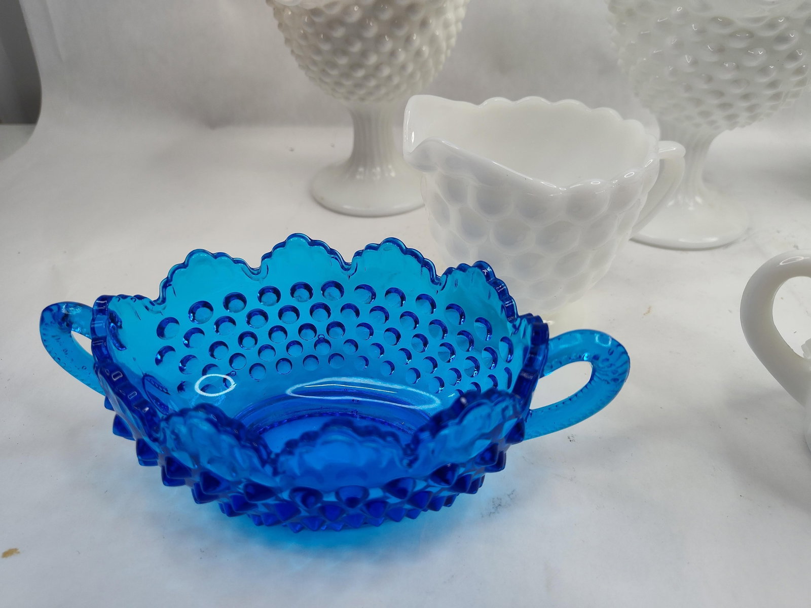 Hobnail Pattern Glass Items - 5