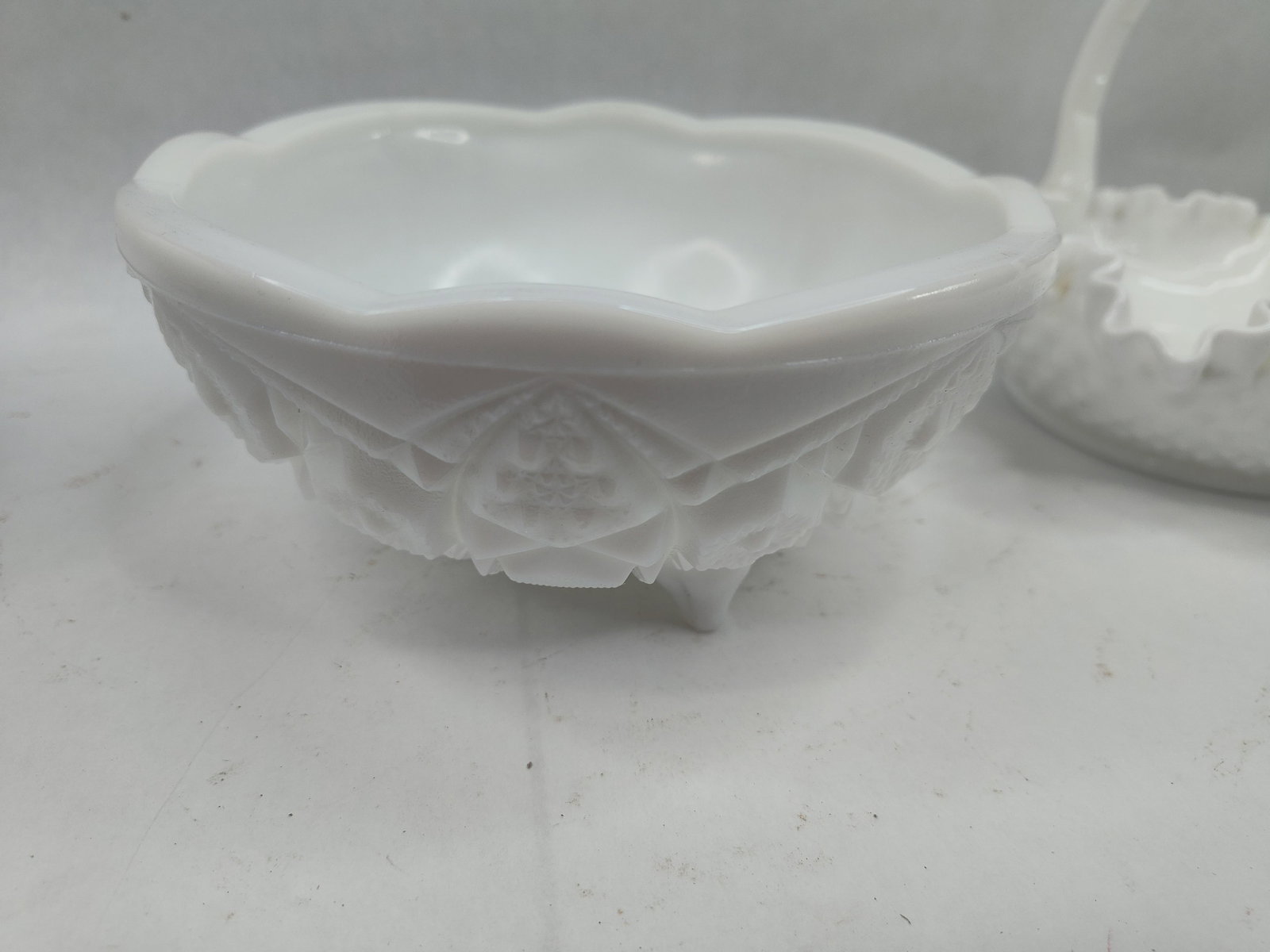 Set American Milk & Ruby Glass Items - 6