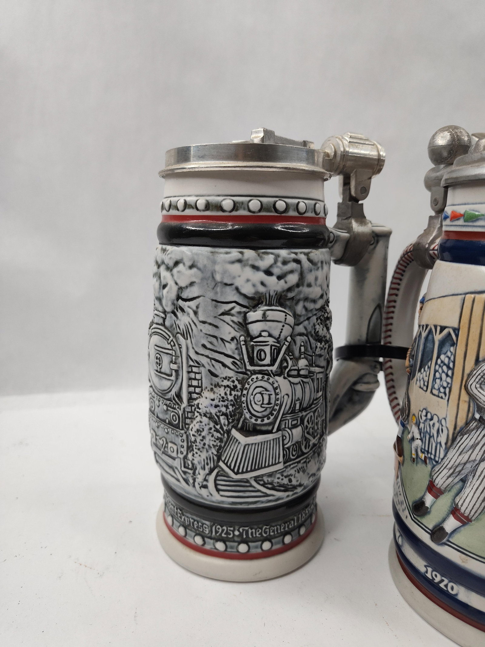 Set 3 Ceramic Lidded Beer Steins - 6