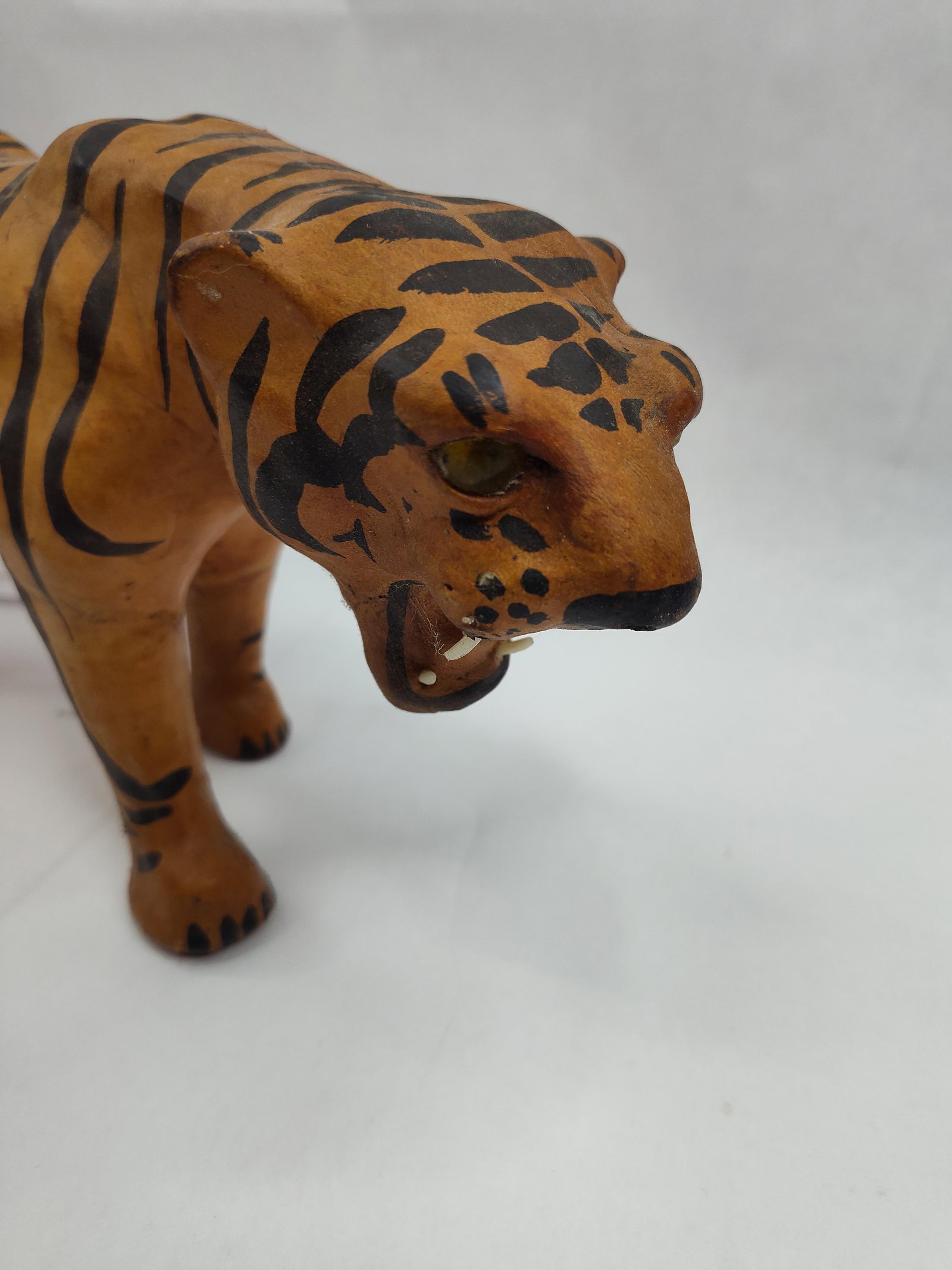Leather Wrapped Tiger Figurine - 3