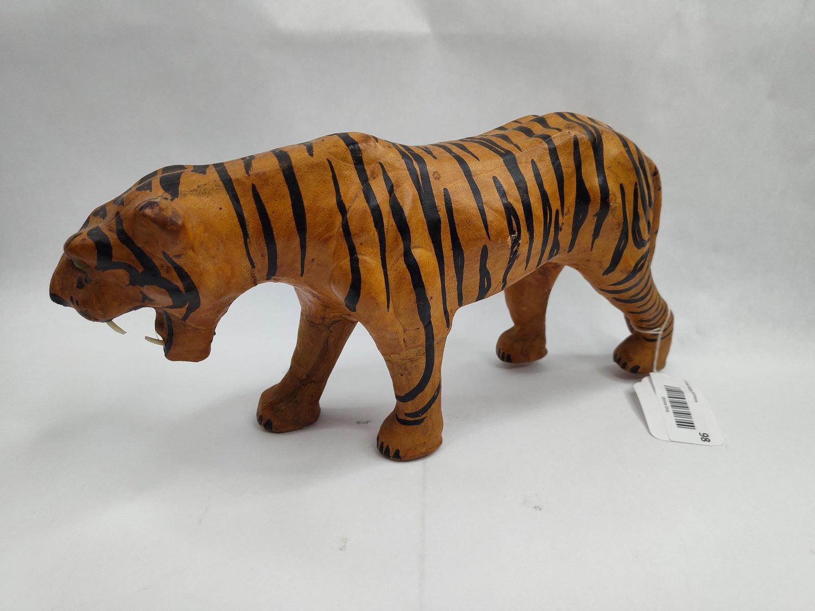 Leather Wrapped Tiger Figurine - 4
