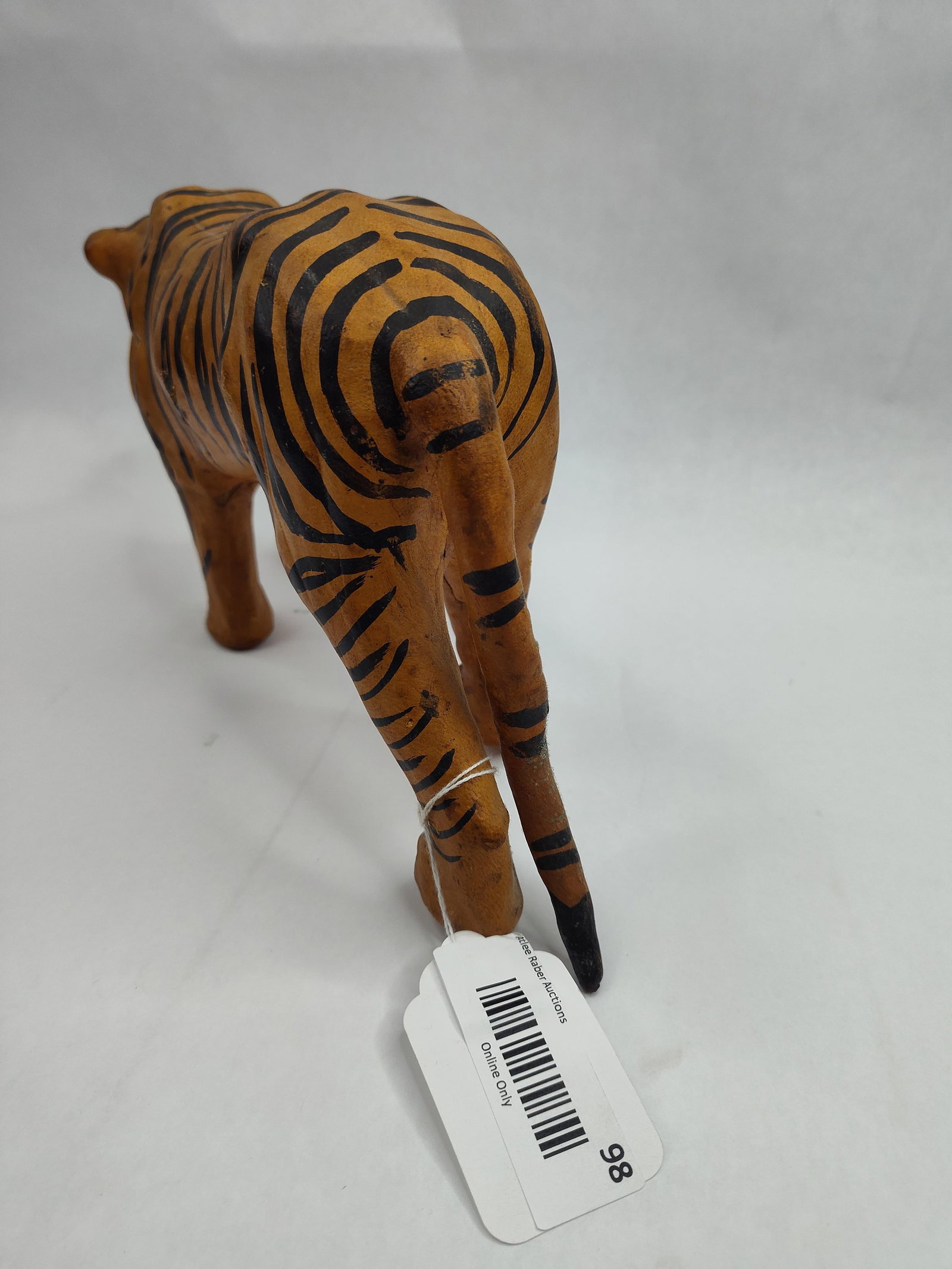 Leather Wrapped Tiger Figurine - 5