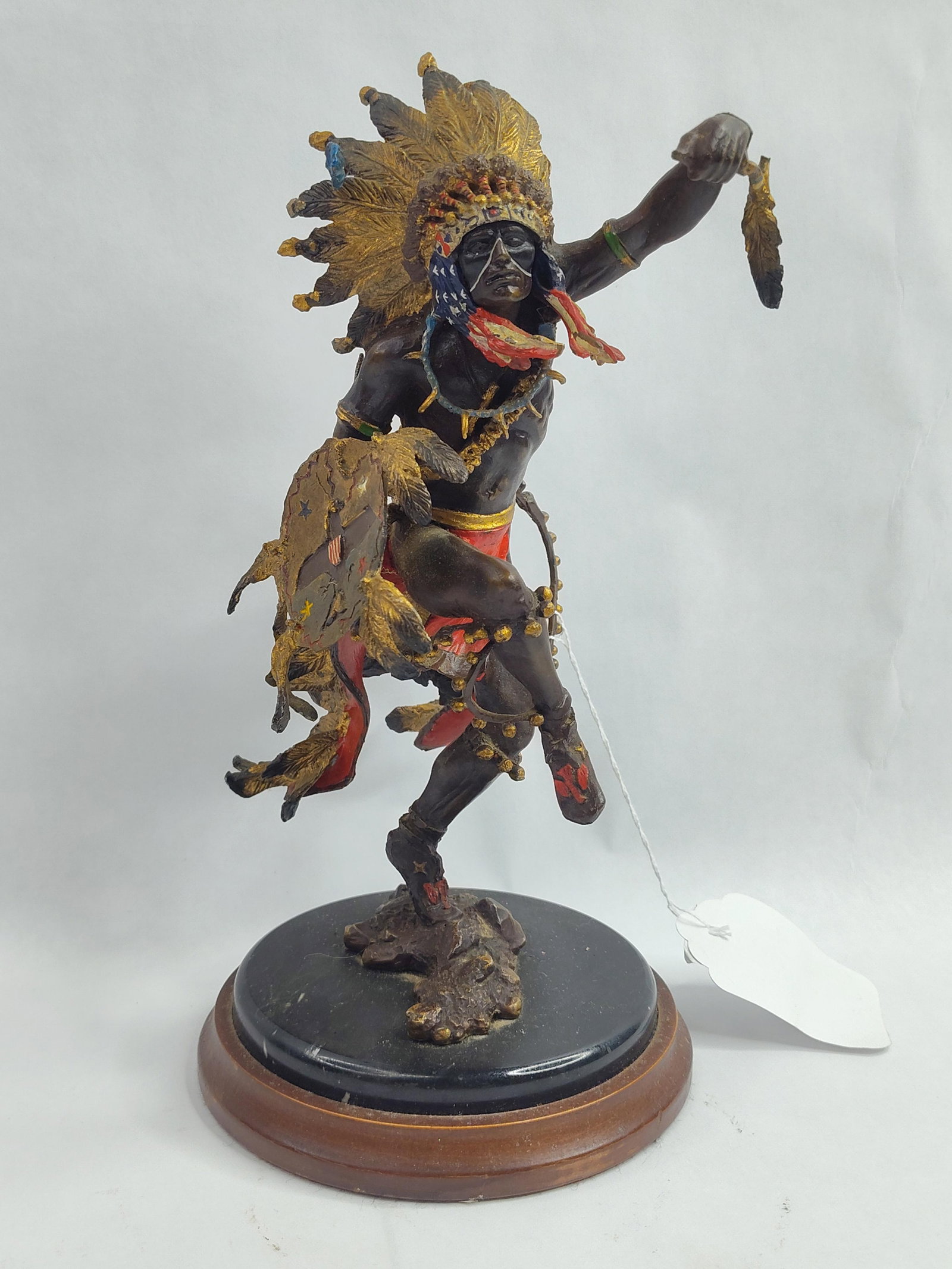 R.J. Murphy Spirit of Thunderbird Fig: A Malaysian-crafted mixed-media sculpture titled Spirit of the Thunderbird, designed by artist R. J. Murphy for the Franklin Mint. The work depicts a Native American dancer in a dynamic, single-legged