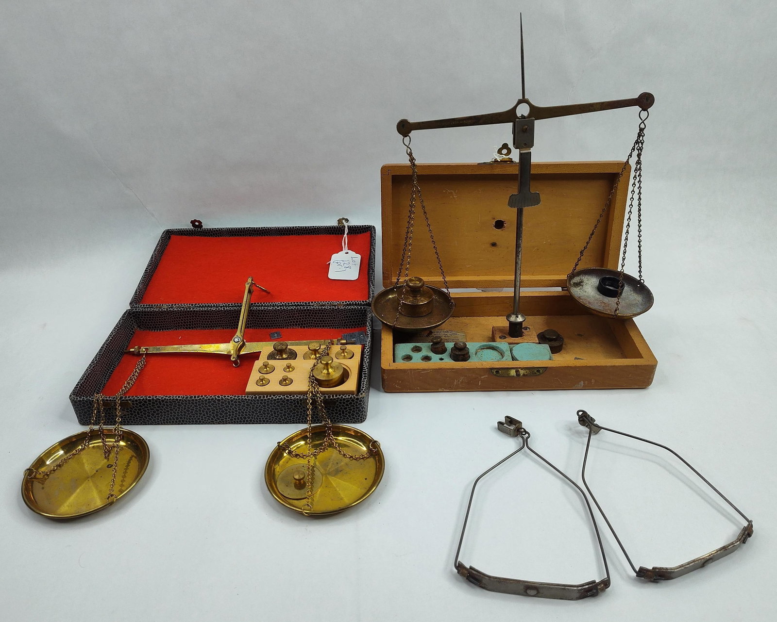 Pair West German Brass Scales & Weights (1 of 9)