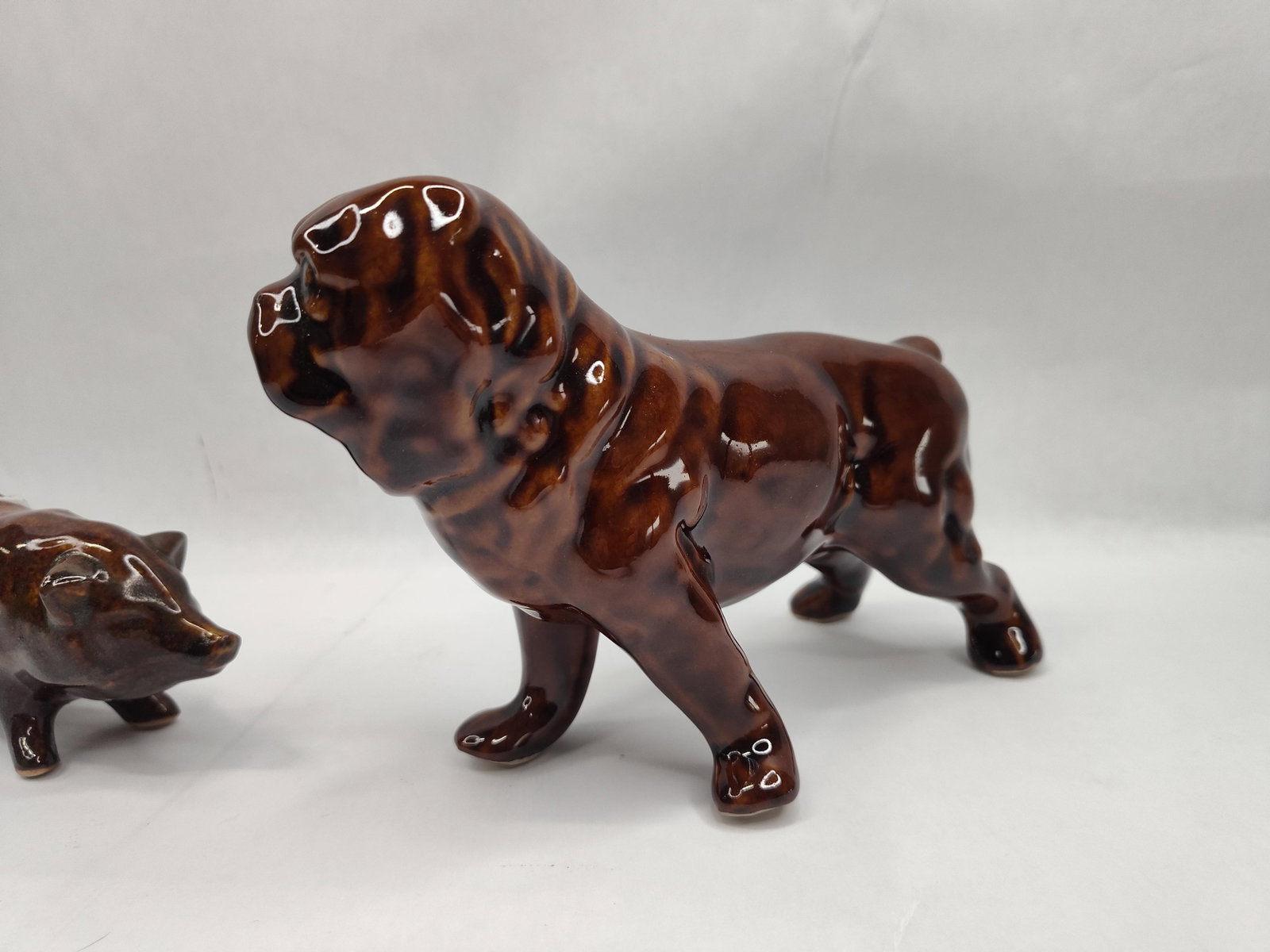 Pair Red Wing Glazed Ceramic Animals - 2