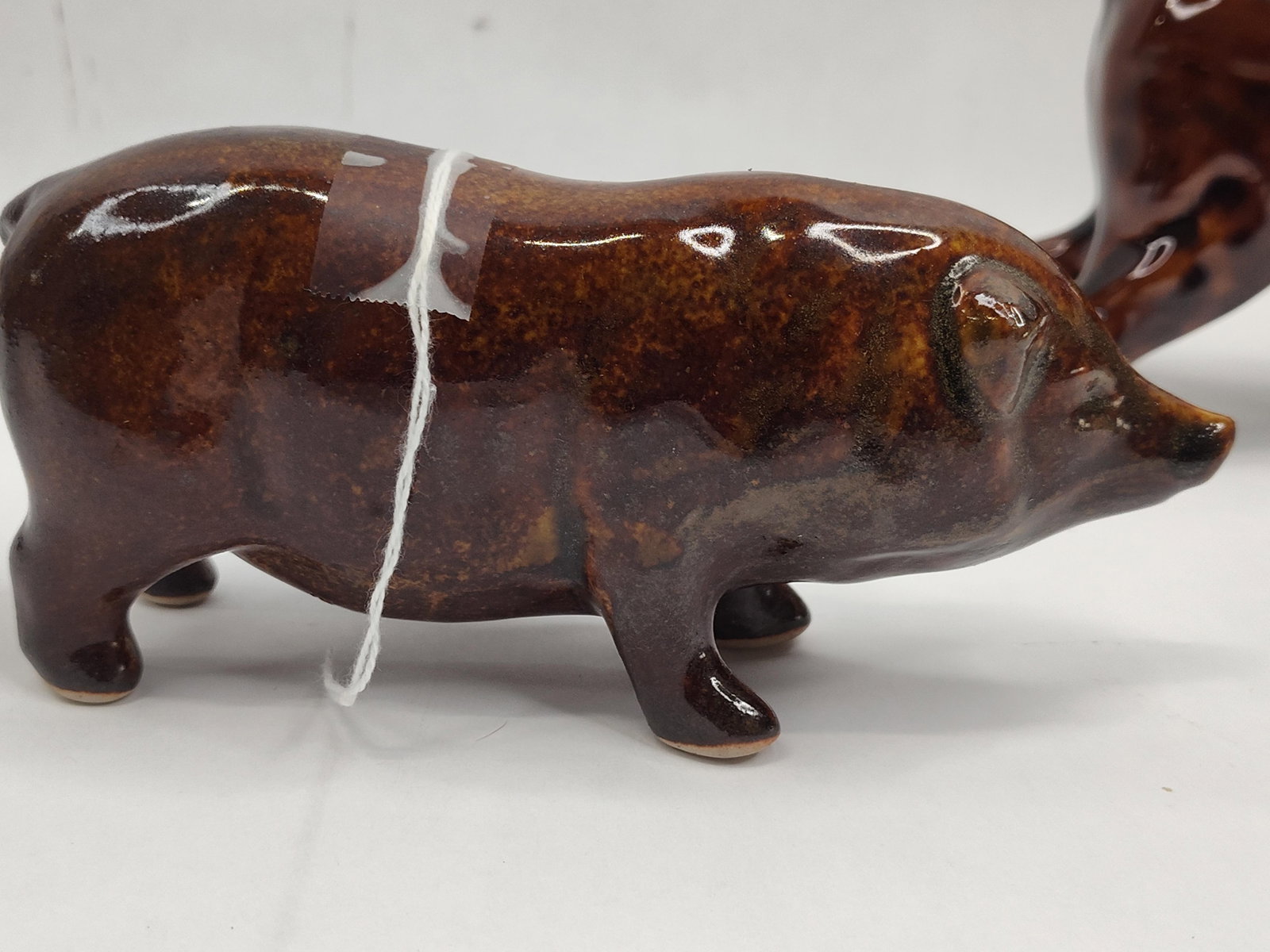 Pair Red Wing Glazed Ceramic Animals - 5