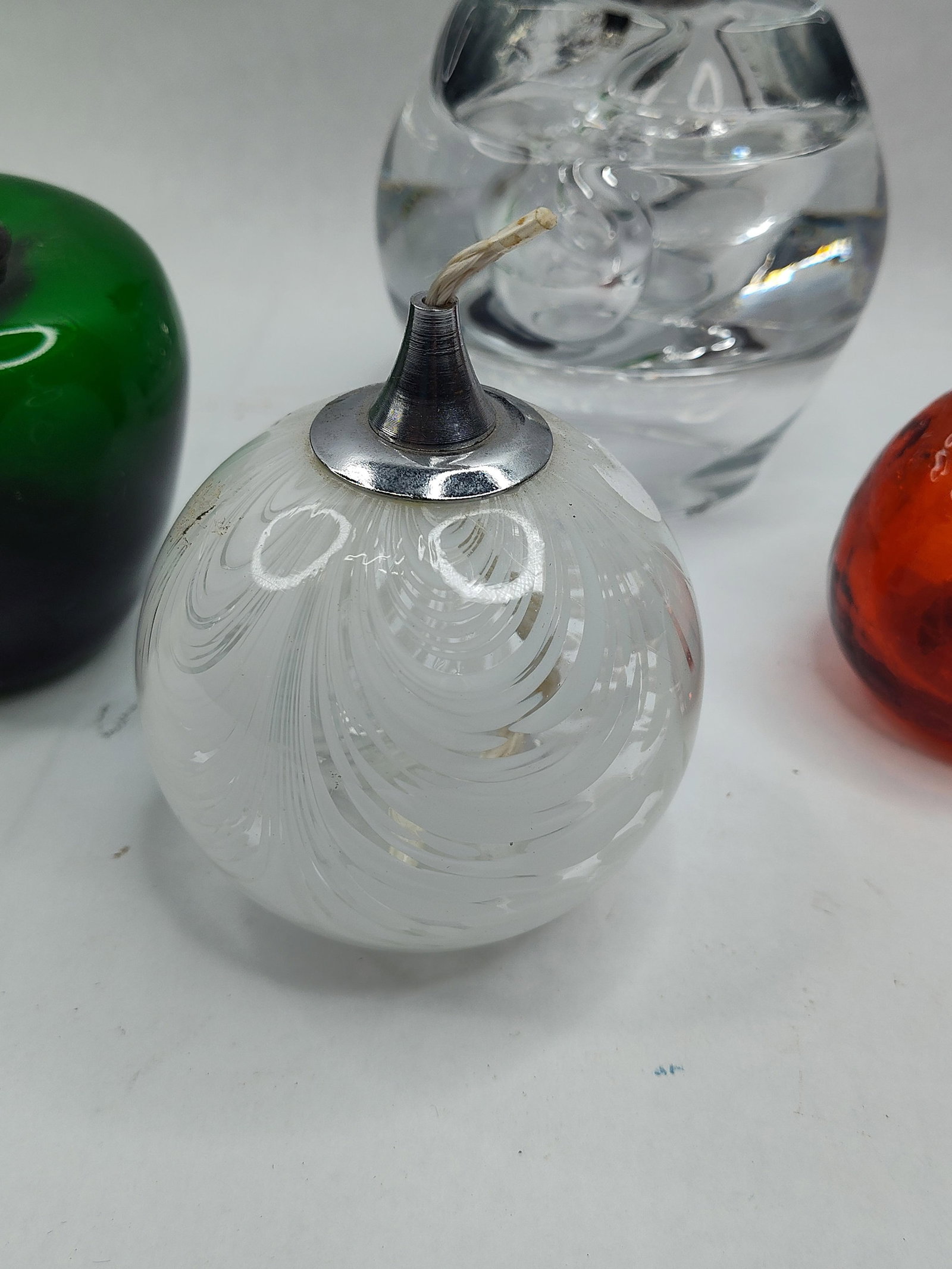Set Art Glass & Stone Apple Objects - 4