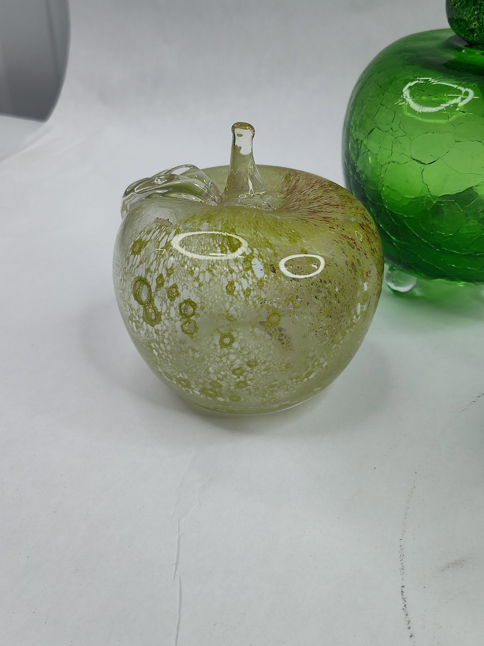 Set Art Glass & Stone Apple Objects - 7