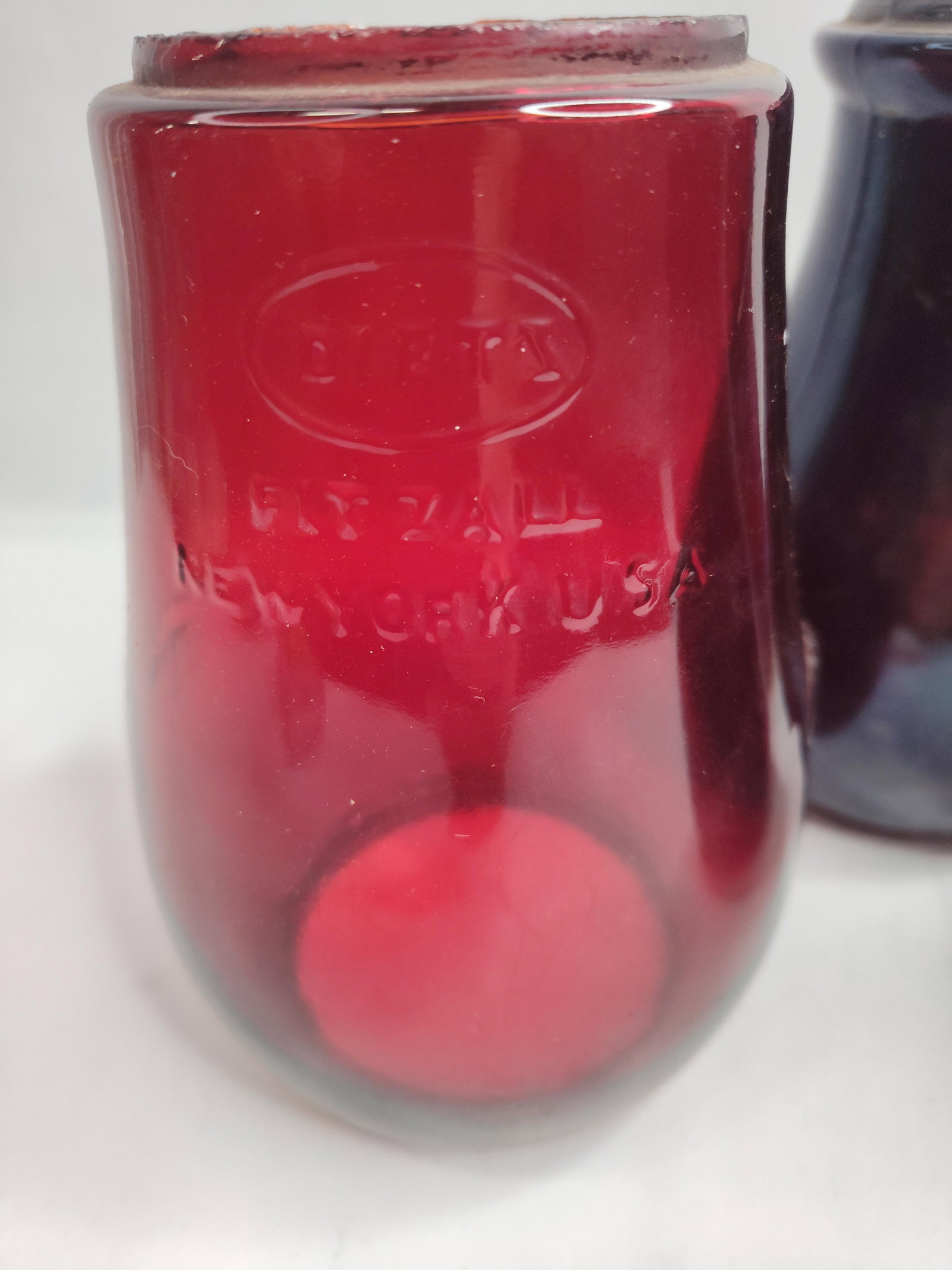 Set 4 Ruby Glass R.R. Lantern Globes - 2