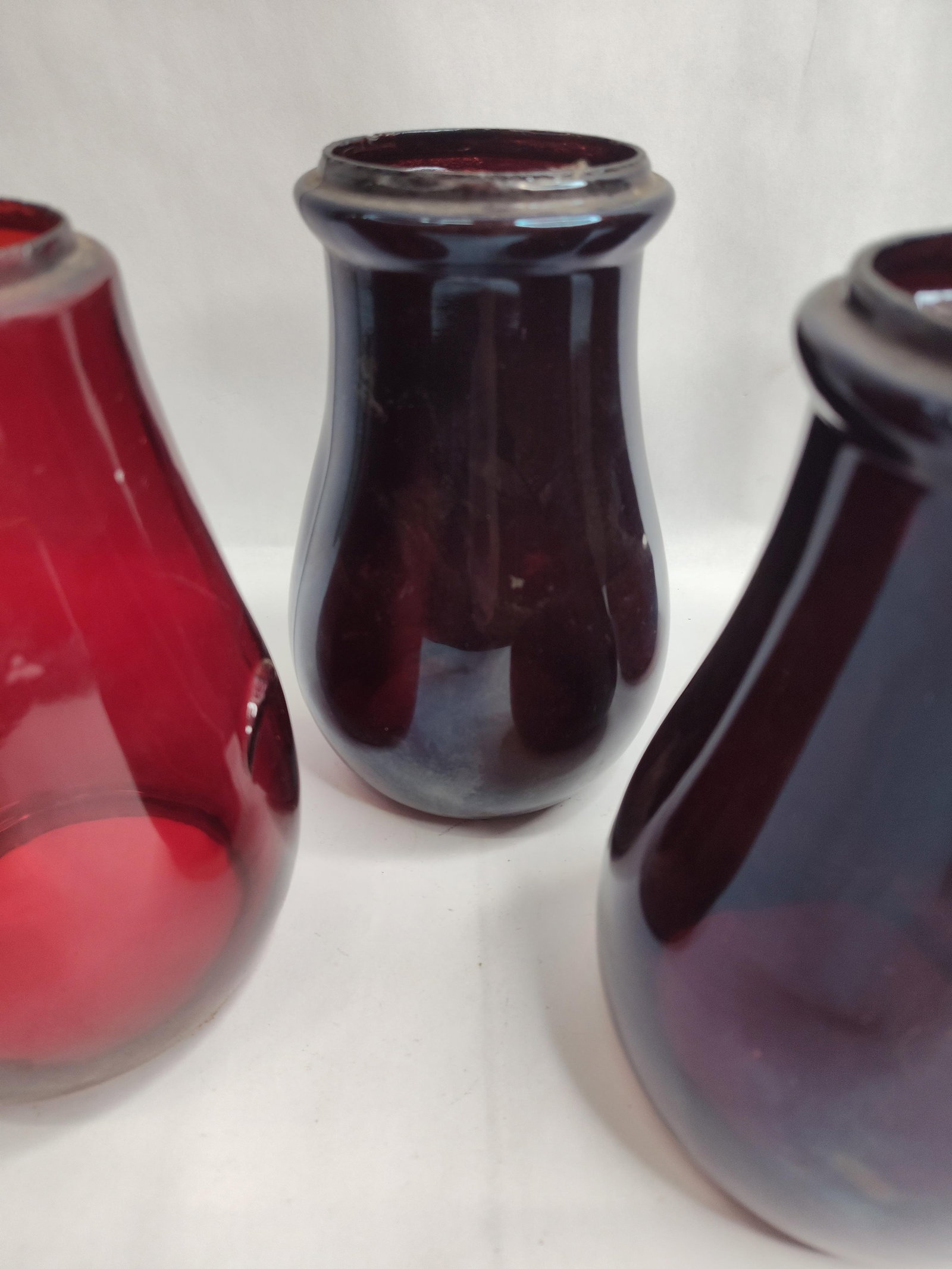 Set 4 Ruby Glass R.R. Lantern Globes - 5