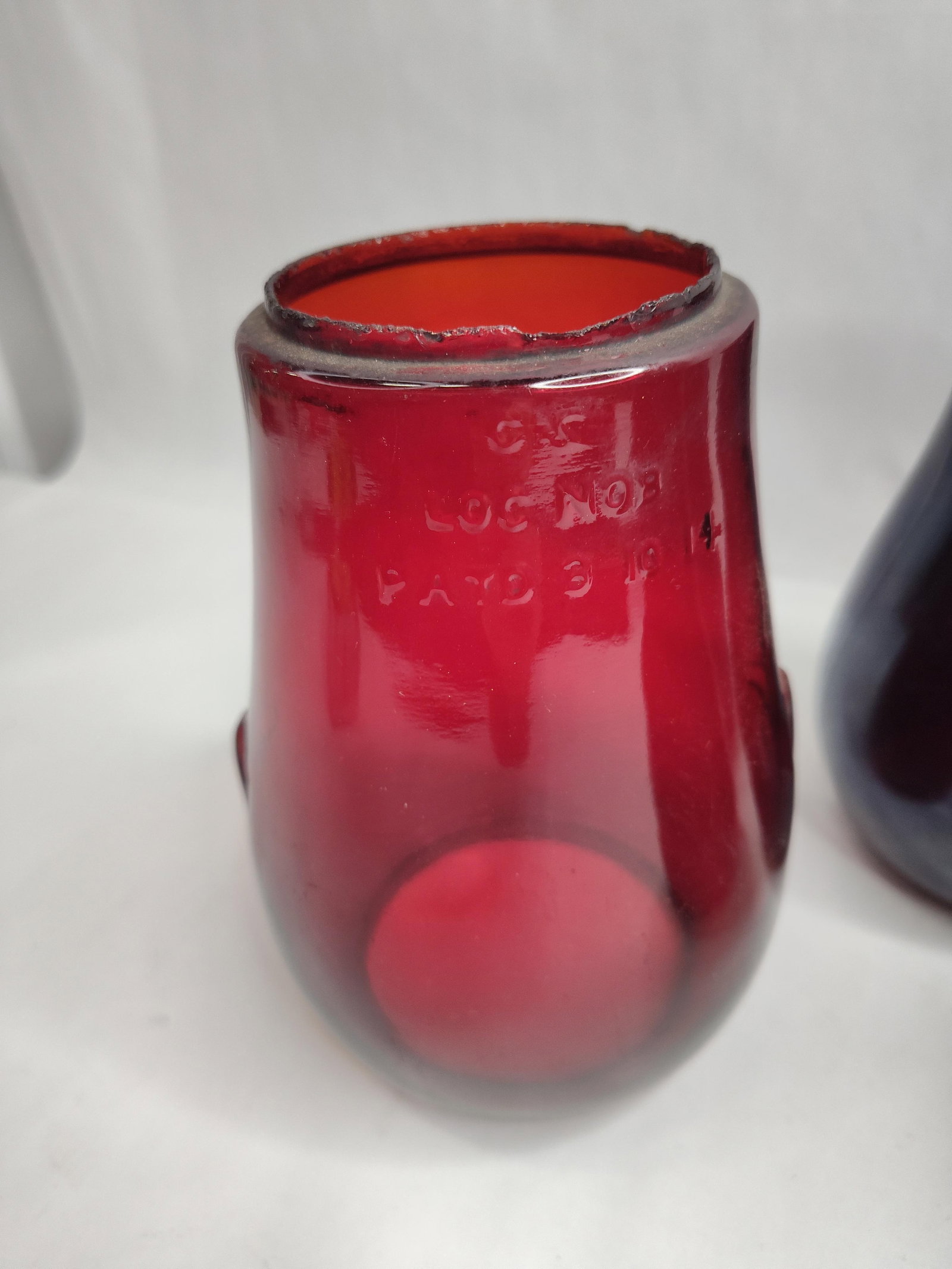 Set 4 Ruby Glass R.R. Lantern Globes - 7
