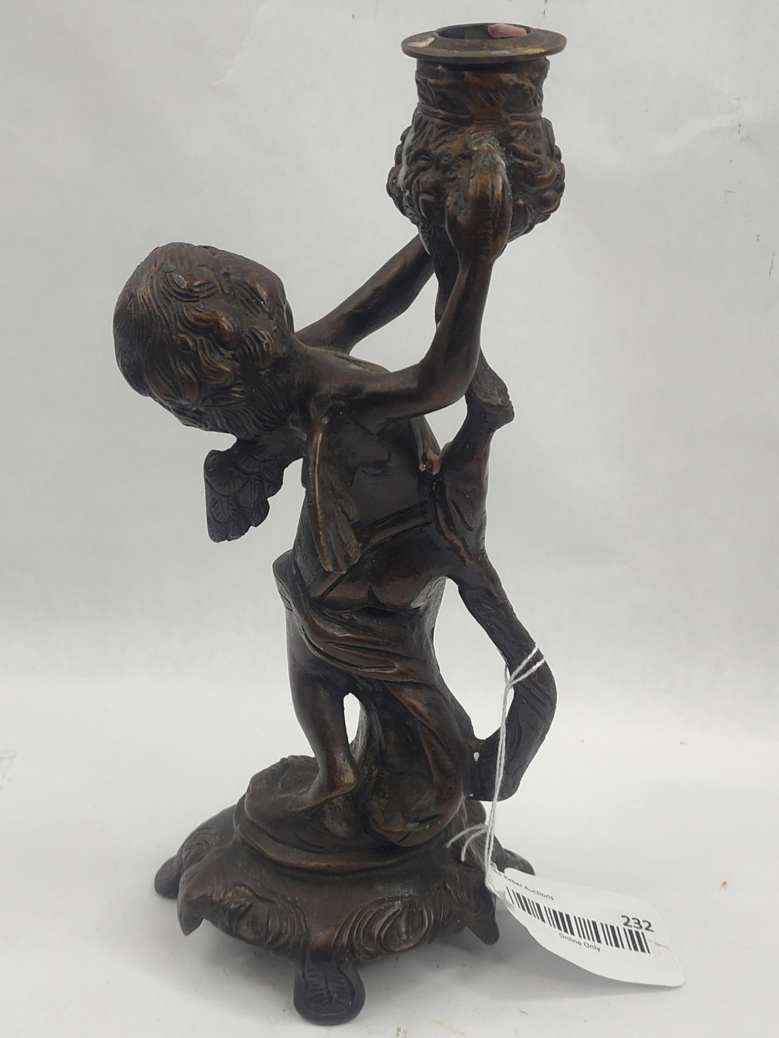 Bronze Figural Putto Candlestick - 4
