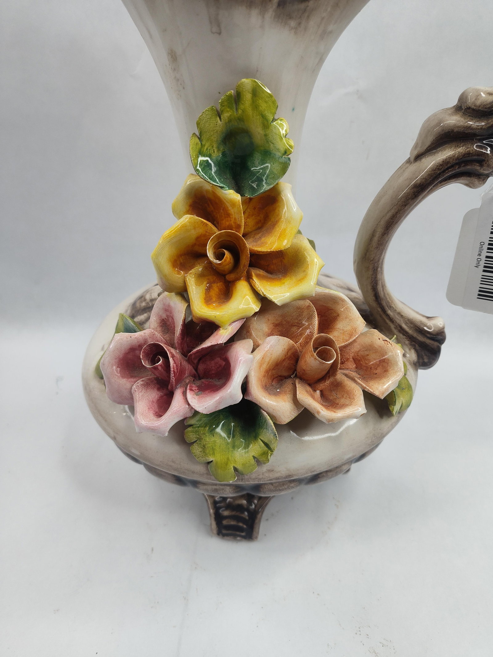 Capodimonte Ceramic Floral Pitcher - 2