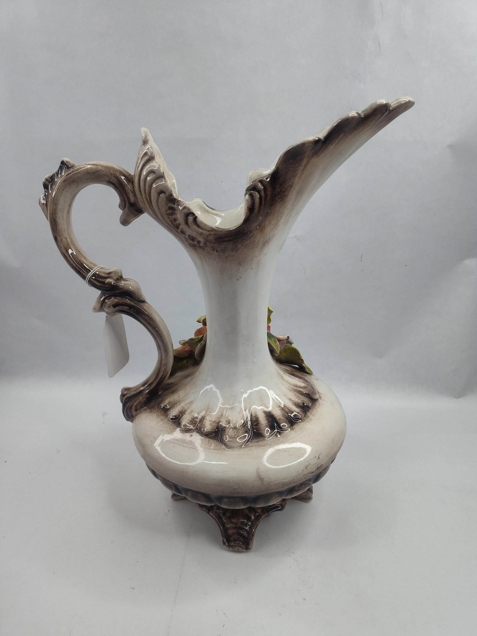 Capodimonte Ceramic Floral Pitcher - 4