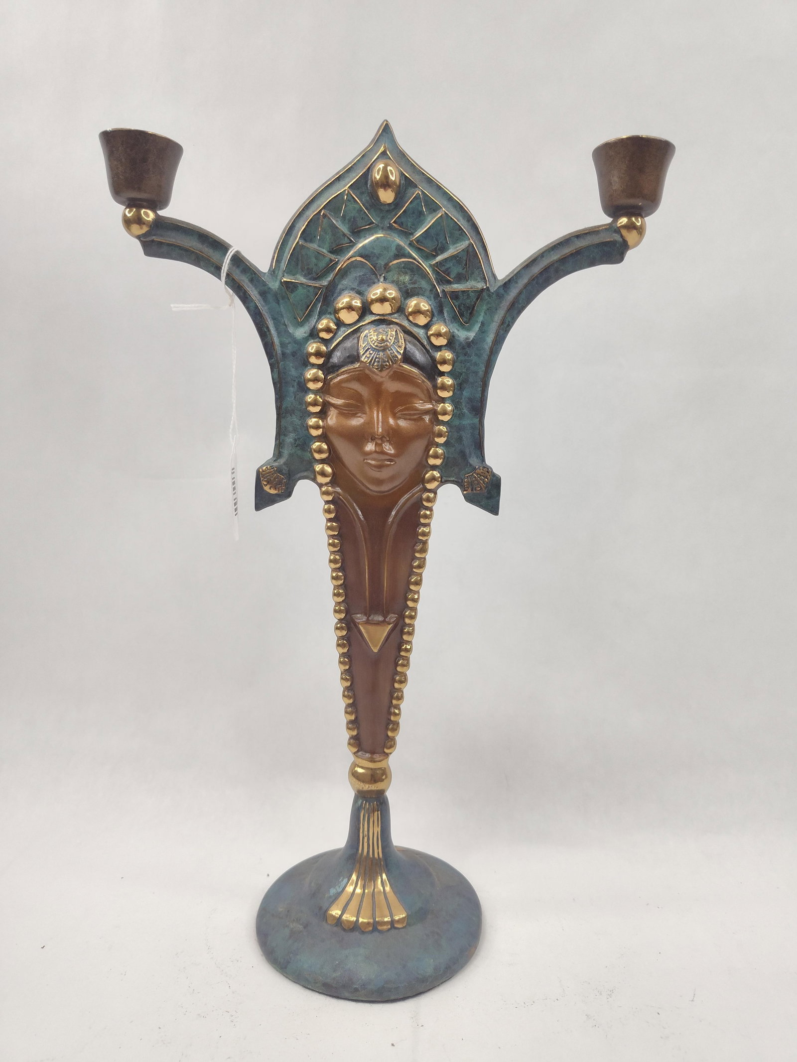 Art Deco Metal 2-Light Candelabrum (1 of 8)