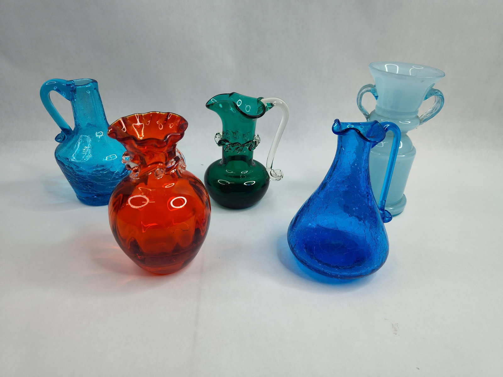 Mid-C. Hand-Blown Glass Pitchers & (1 of 9)