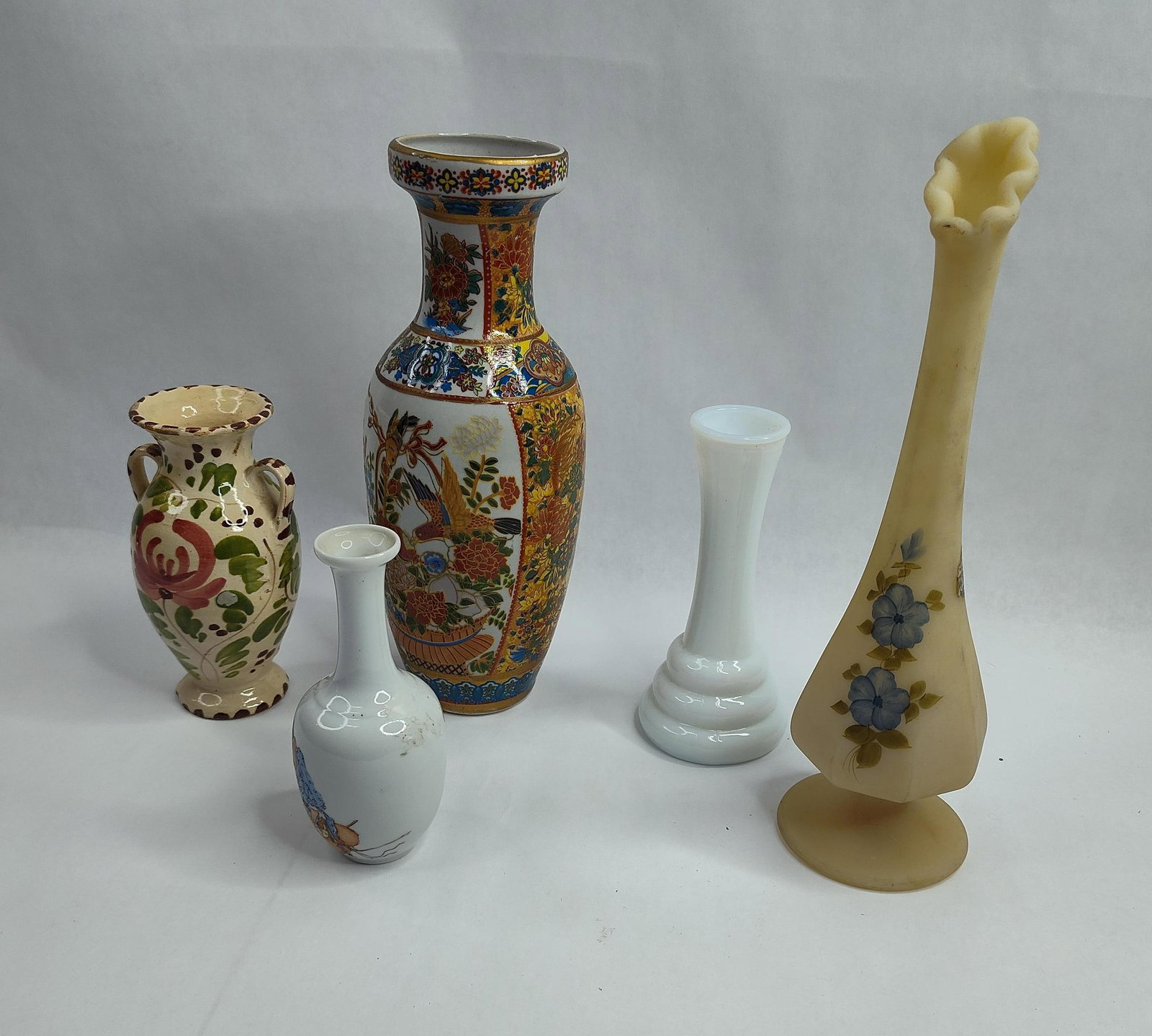 Set 5 Ceramic & Glass Vases w/ Fenton (1 of 9)