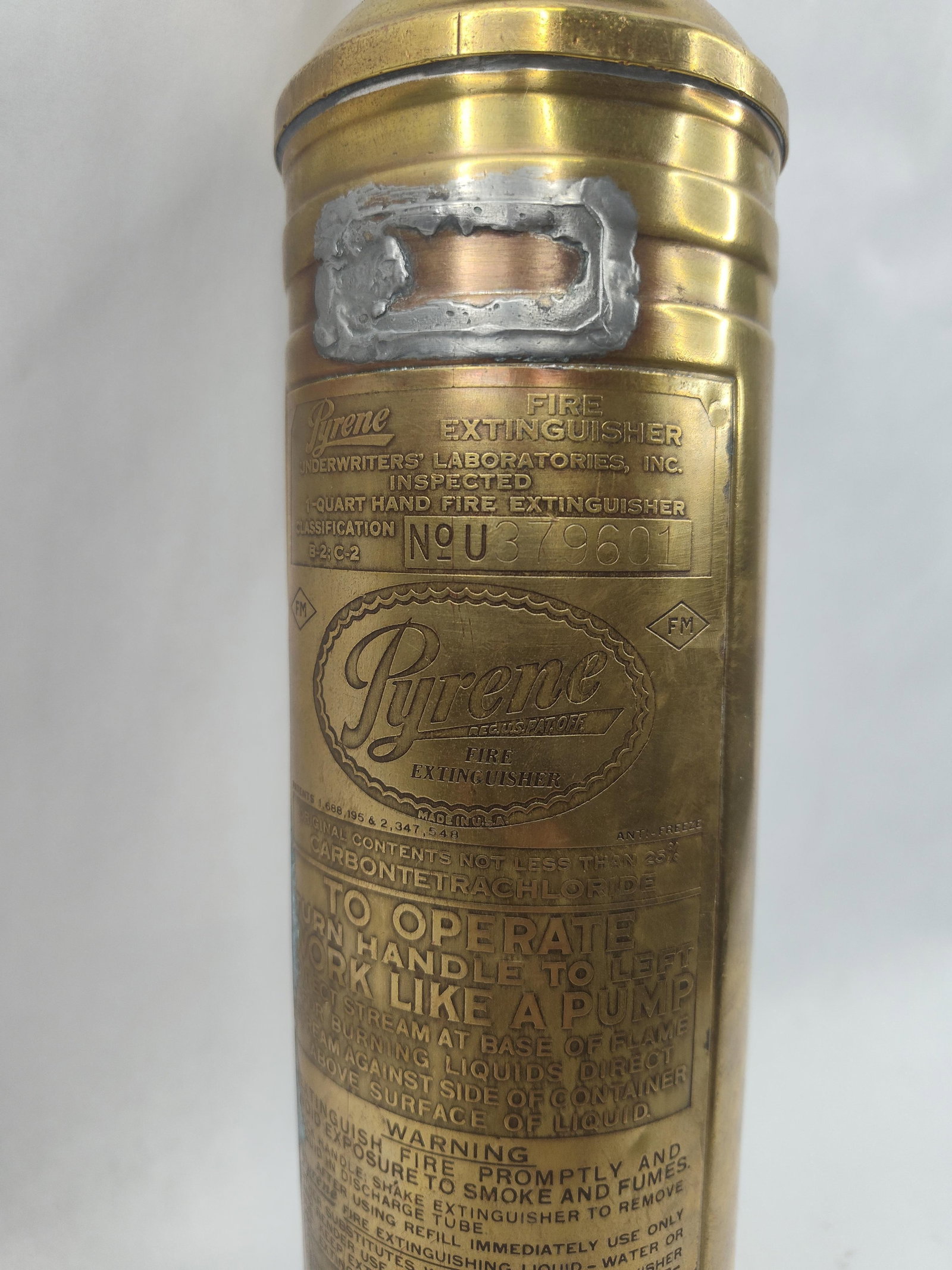 Pyrene Brass Hand Pump Extinguisher - 2