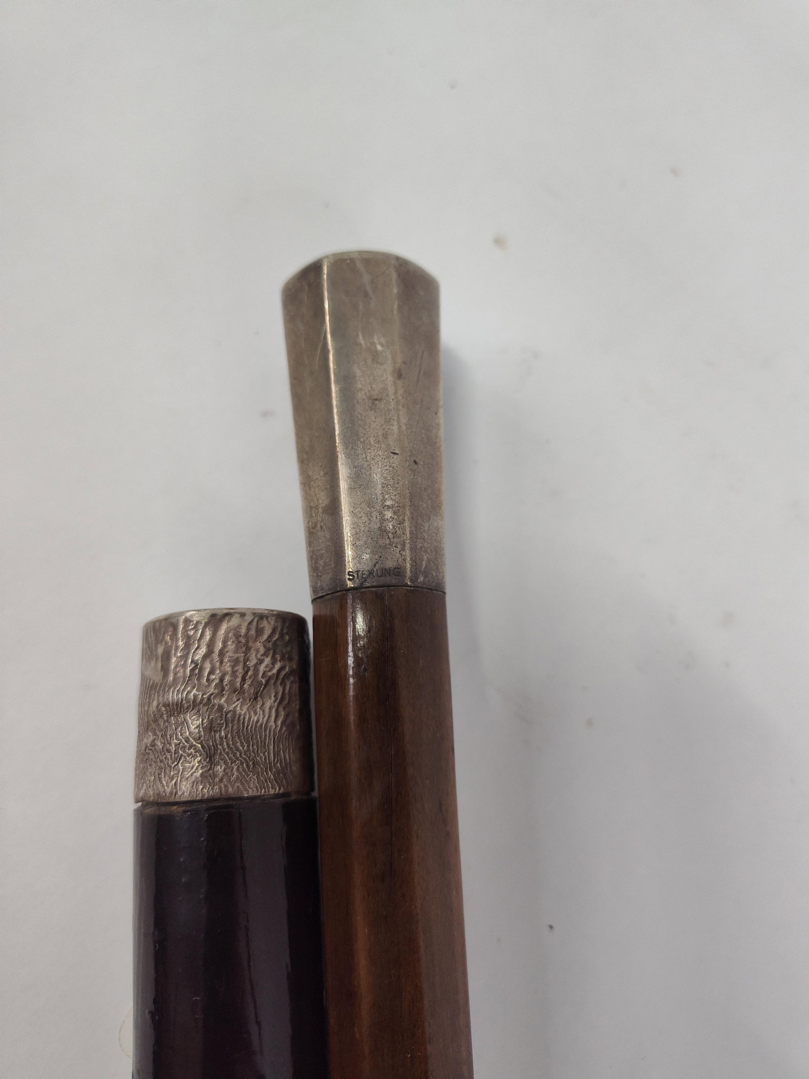 Pair Str. Silver Mounted Walking Canes - 3