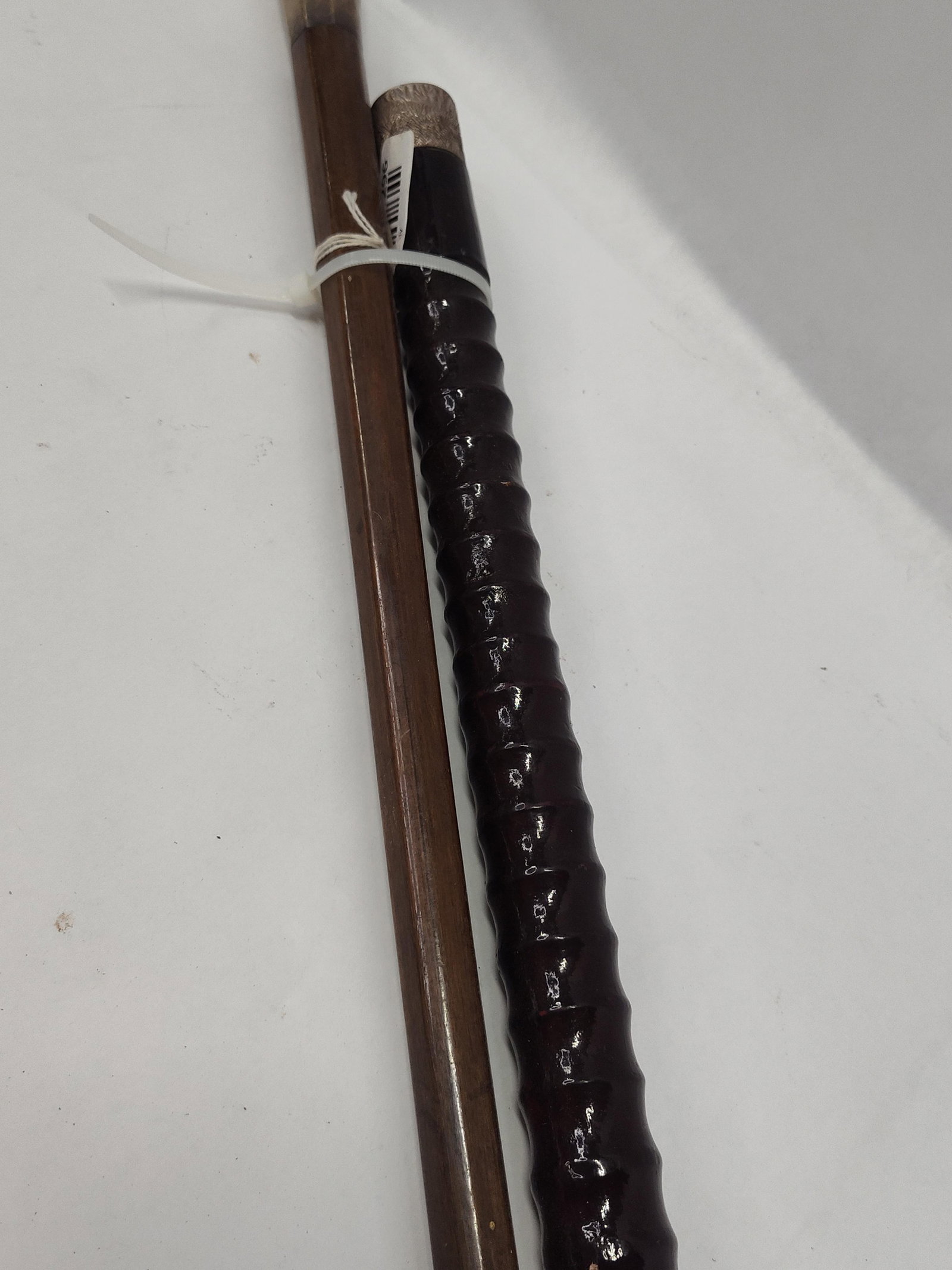 Pair Str. Silver Mounted Walking Canes - 5
