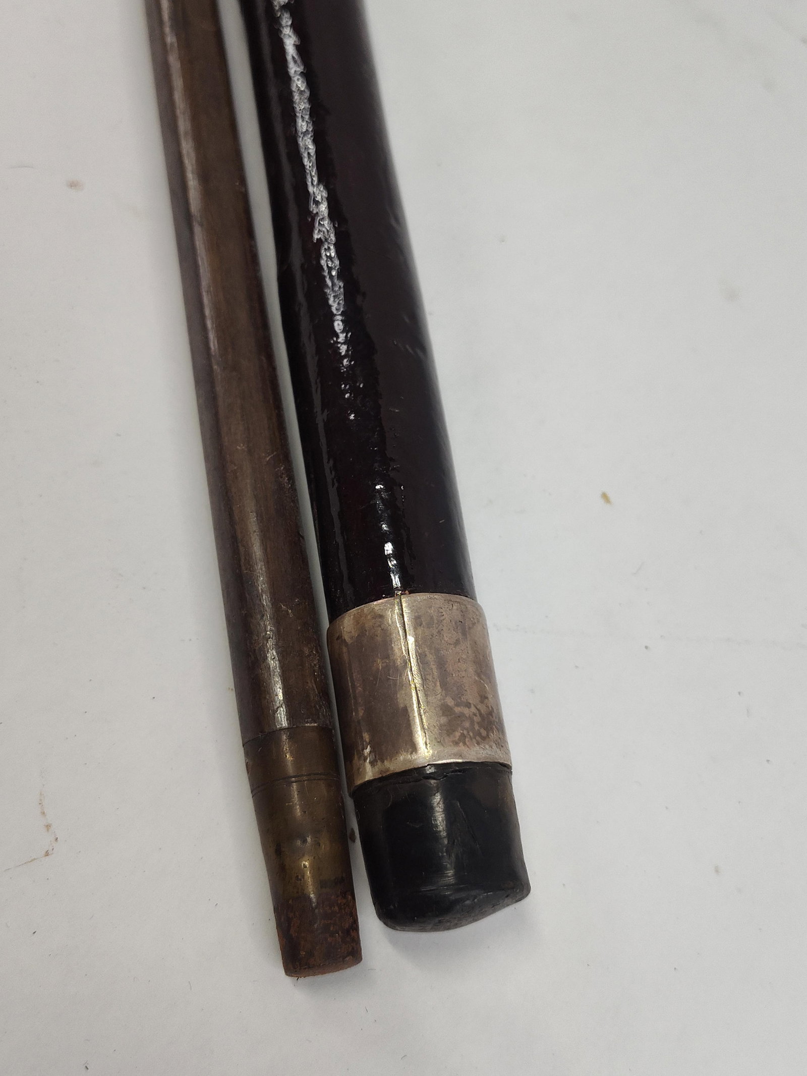 Pair Str. Silver Mounted Walking Canes - 7