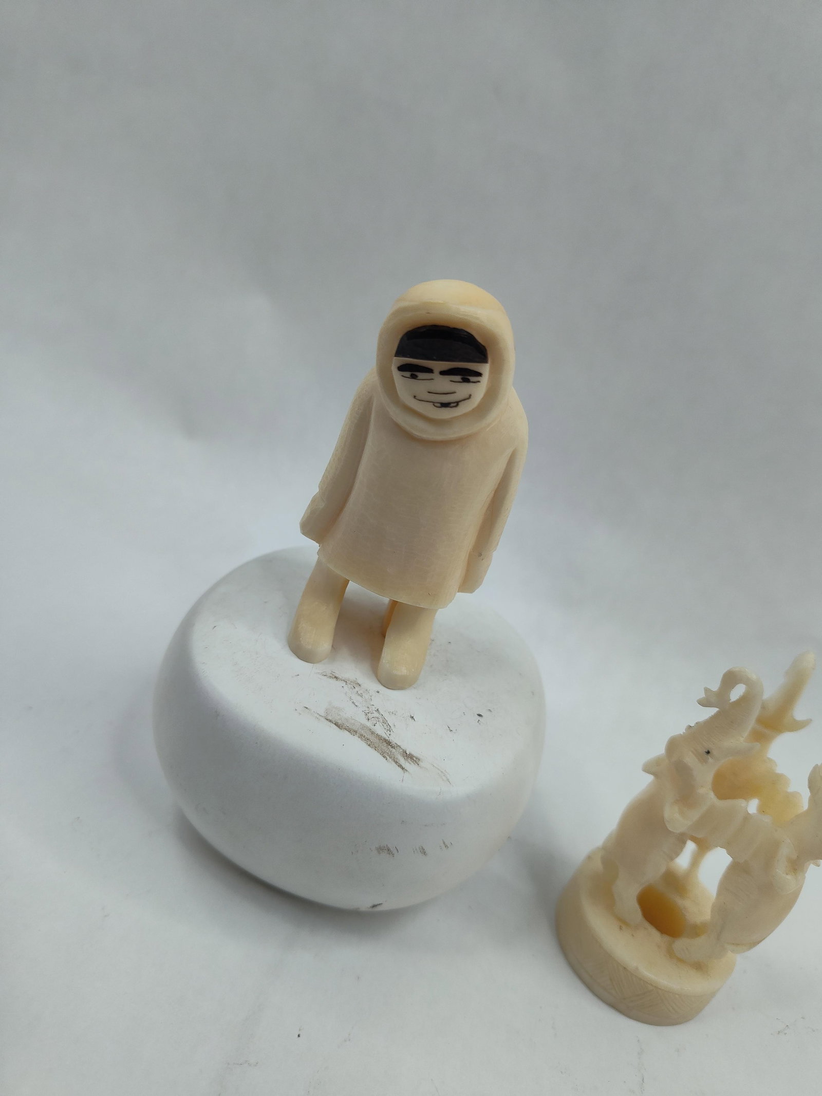 Two Carved Norwegian Bone Figurines - 2