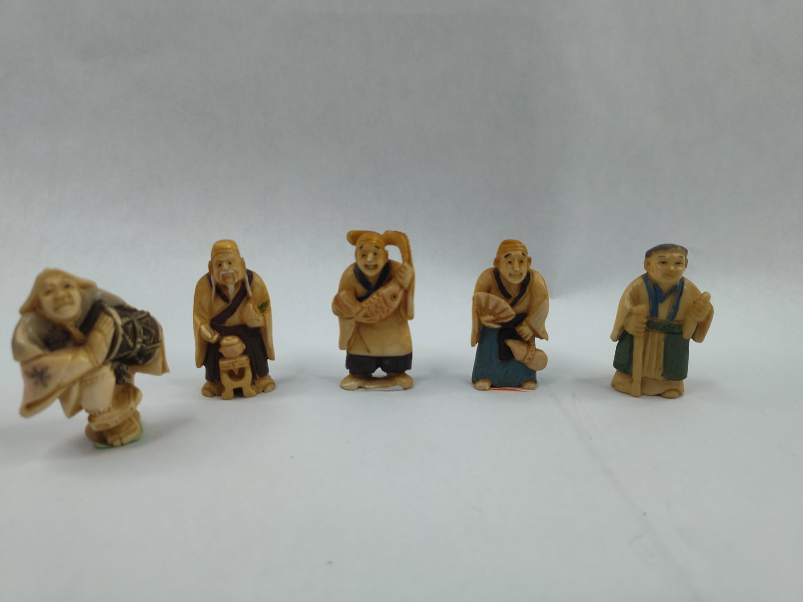 Set of Painted Resin Figures, Netsuke (1 of 5)