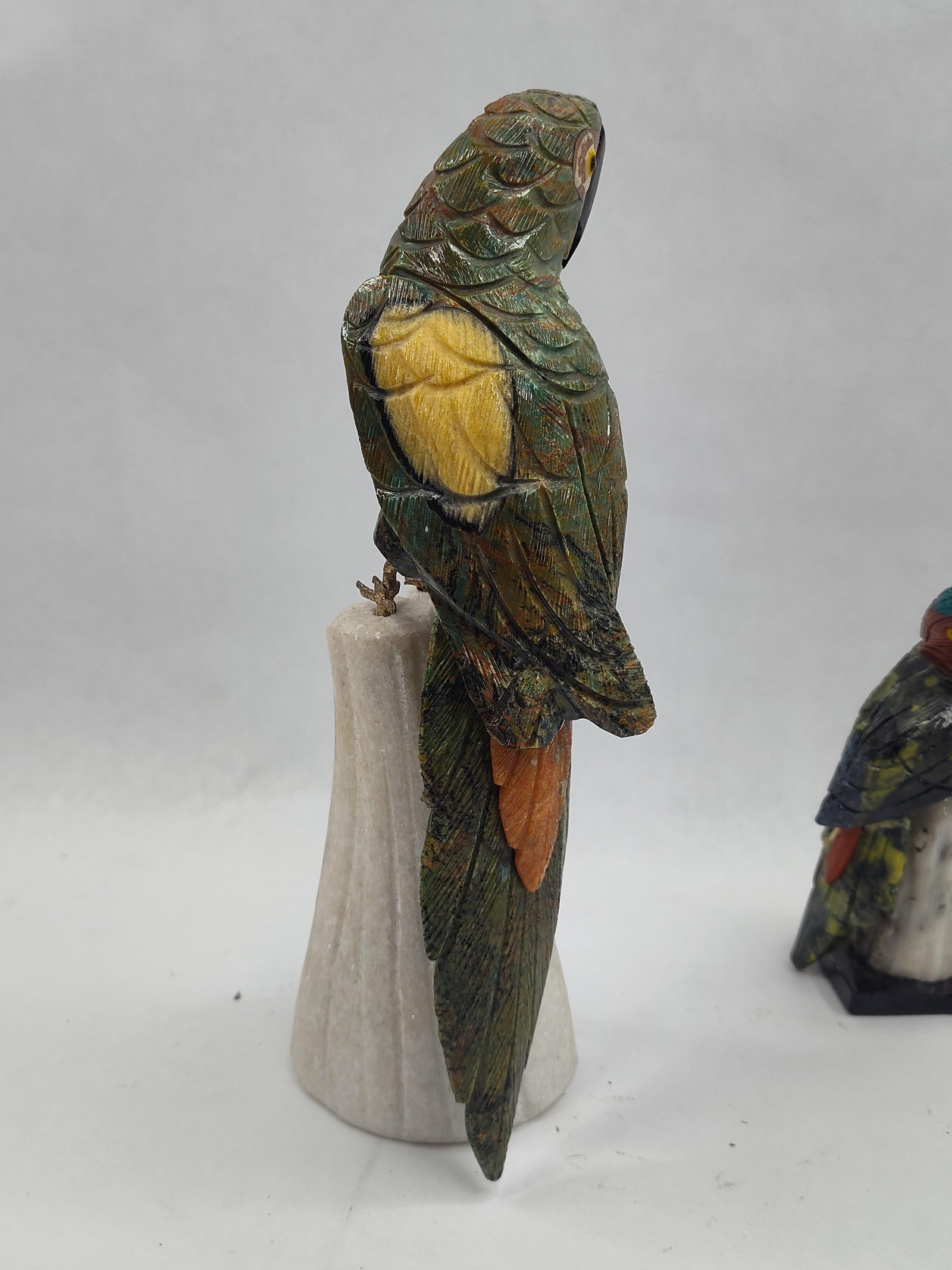 Pair Gemstone Parrot & Macaw Figures - 4